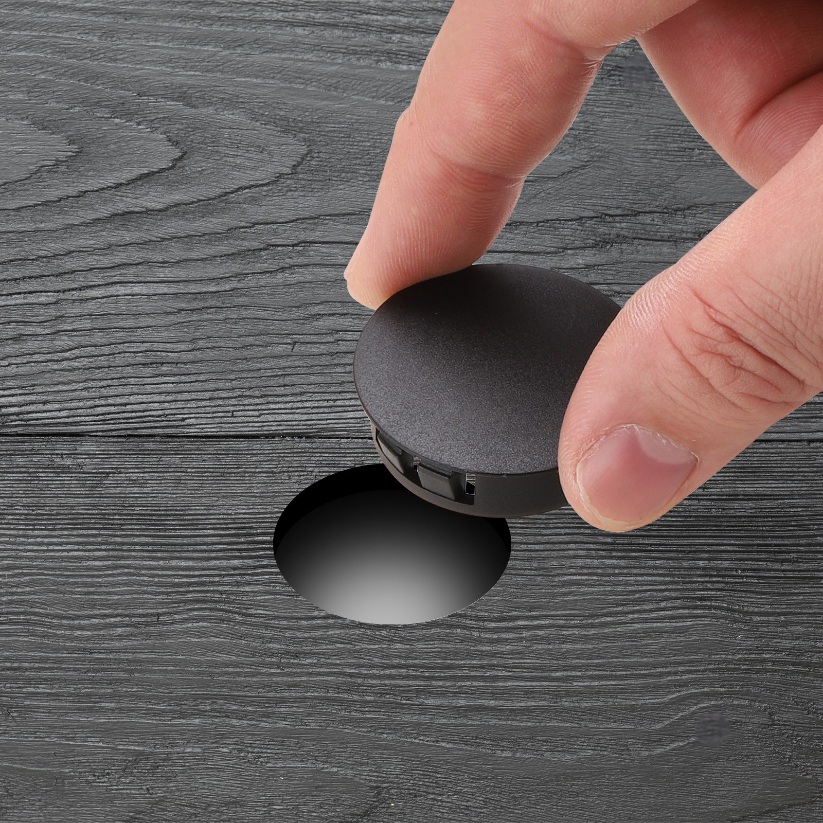 32Pcs 7mm(1/4") Black Nylon Plastic Round Locking Hole Plugs Insert End Caps