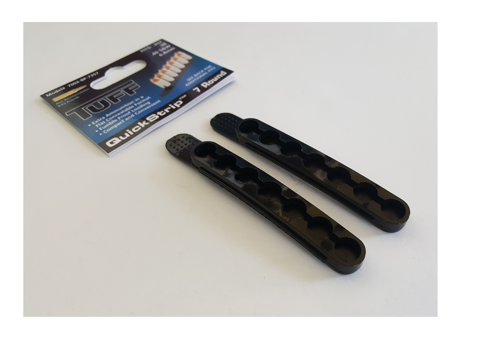 Tuff Products 38 357 40 Speed Quick Strip Revolver Loader 7 Round - 2 Pack BLACK