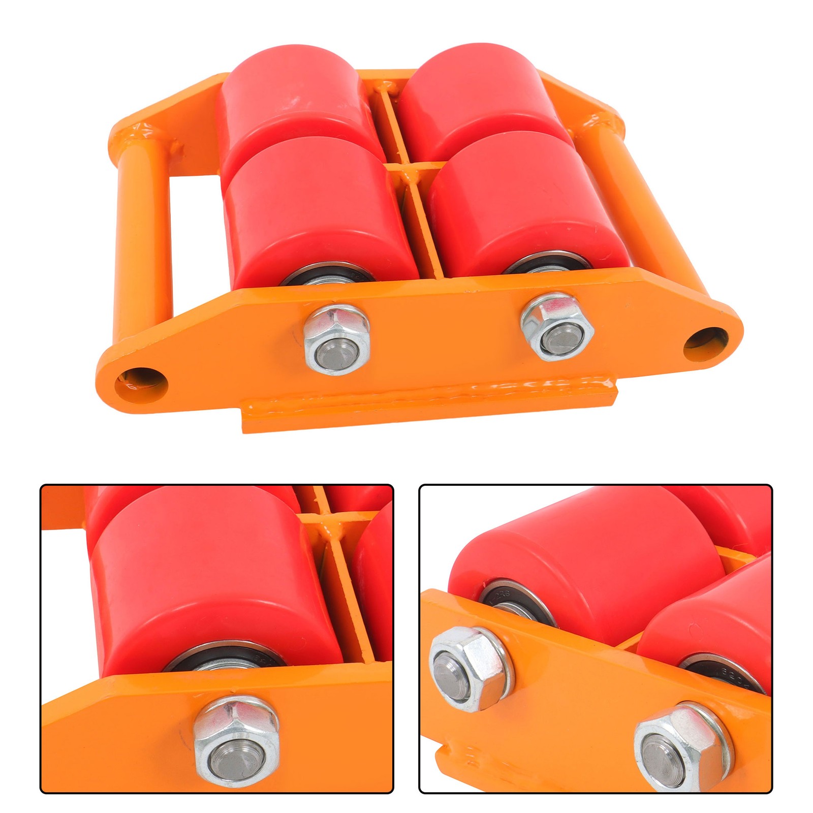 4 Pcs Heavy Duty Machinery Skates Dolly 6T/13200Lbs With Handle 360° Rotation