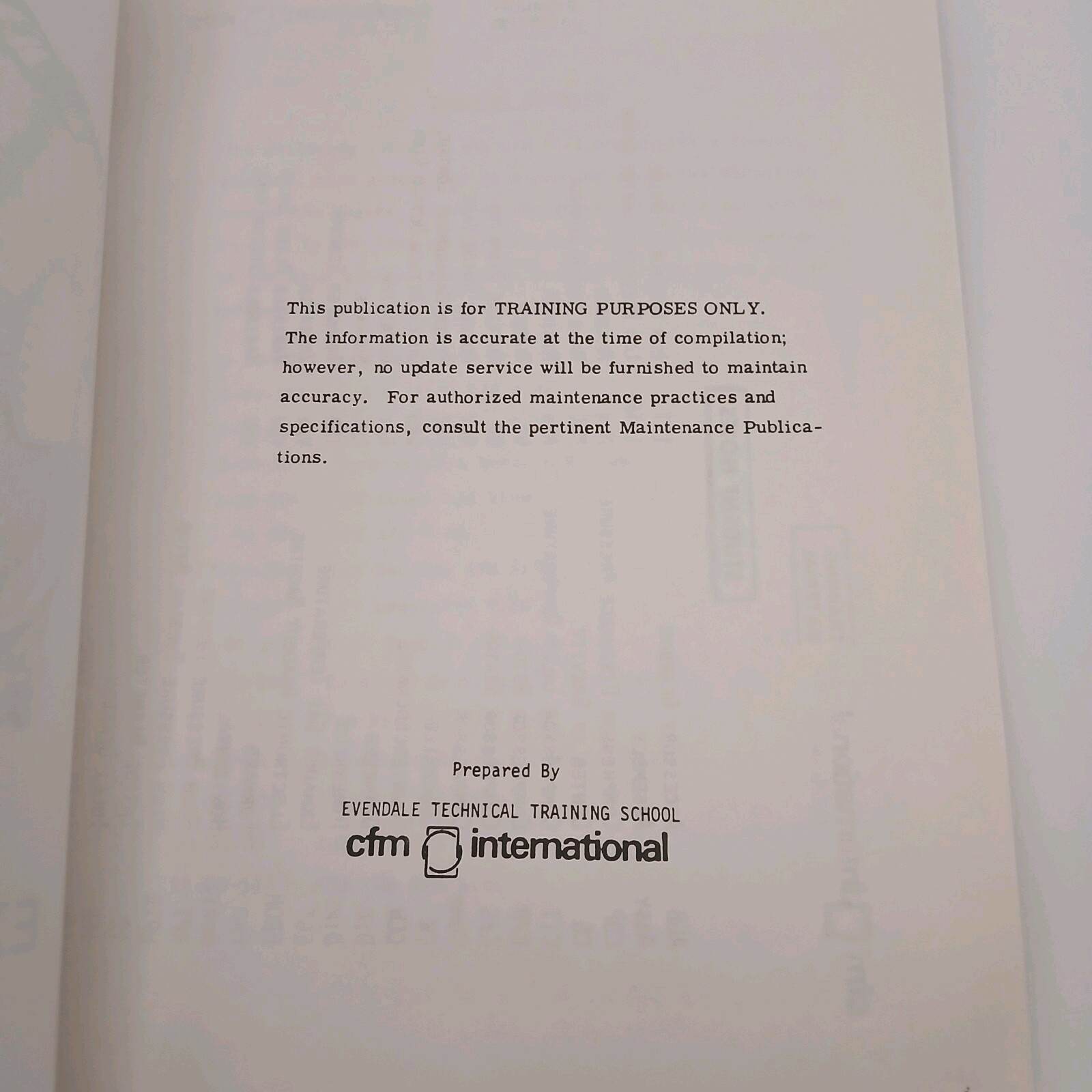 Vintage CFM International CFM56 Turbofan Basic Engine External Views Manual Book