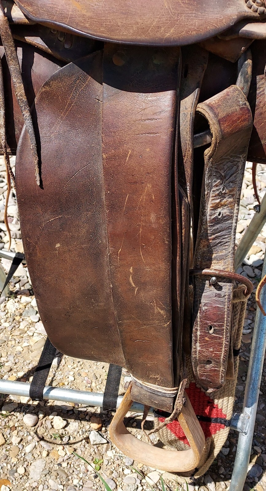 Antique Joseph Sullivan Fort Benton Montana - Saddle - Square Skirt - 13" seat
