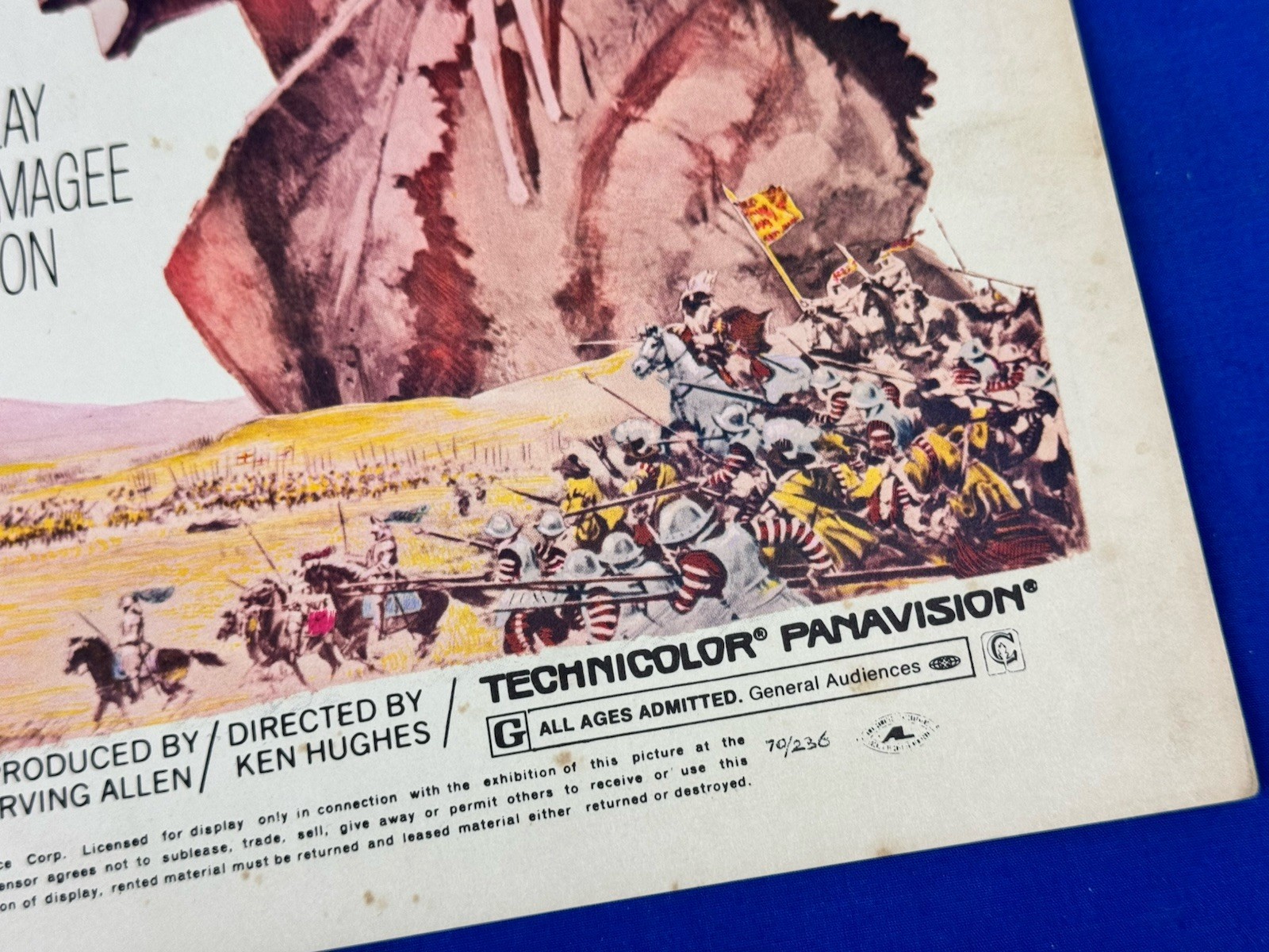 1969 Movie Poster, Card "CROMWELL" Starring Richard Harris, Alec Guinness 22x14"