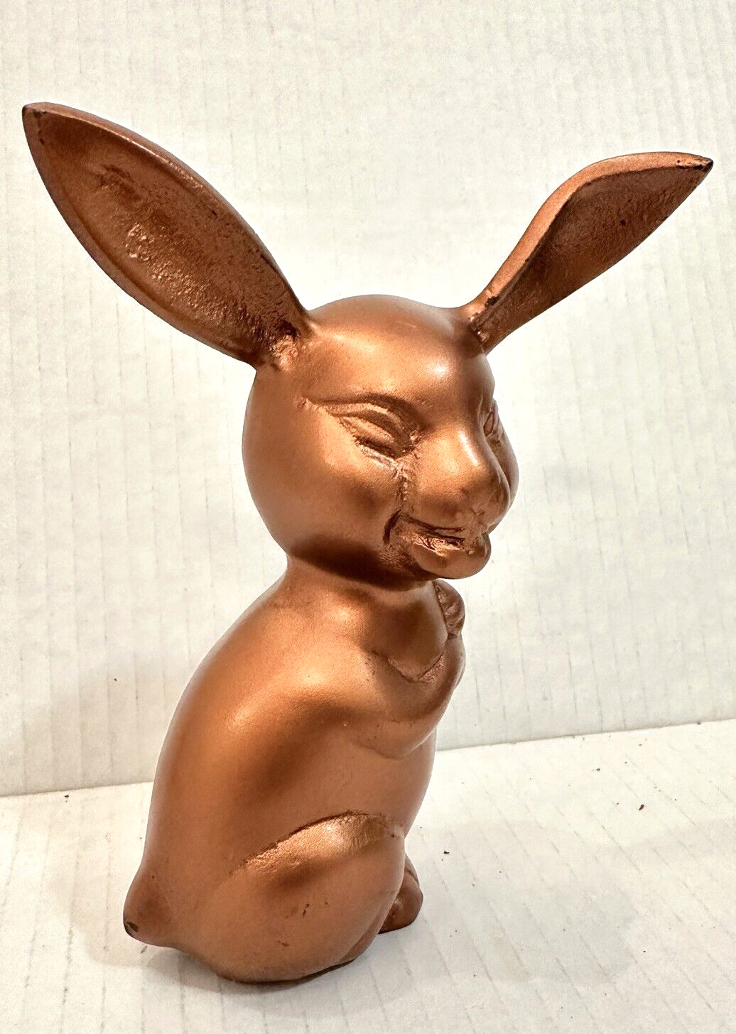 Solid Copper Alloy Bunny Rabbit Figurine 5"
