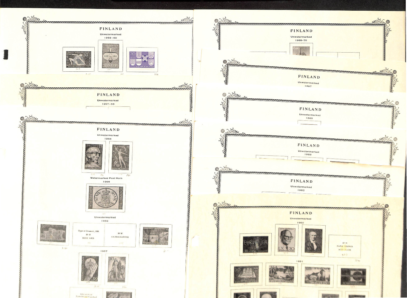 Finland Stamp Collection on 60 Scott Specialty Pages, 1856-1986 (BA)