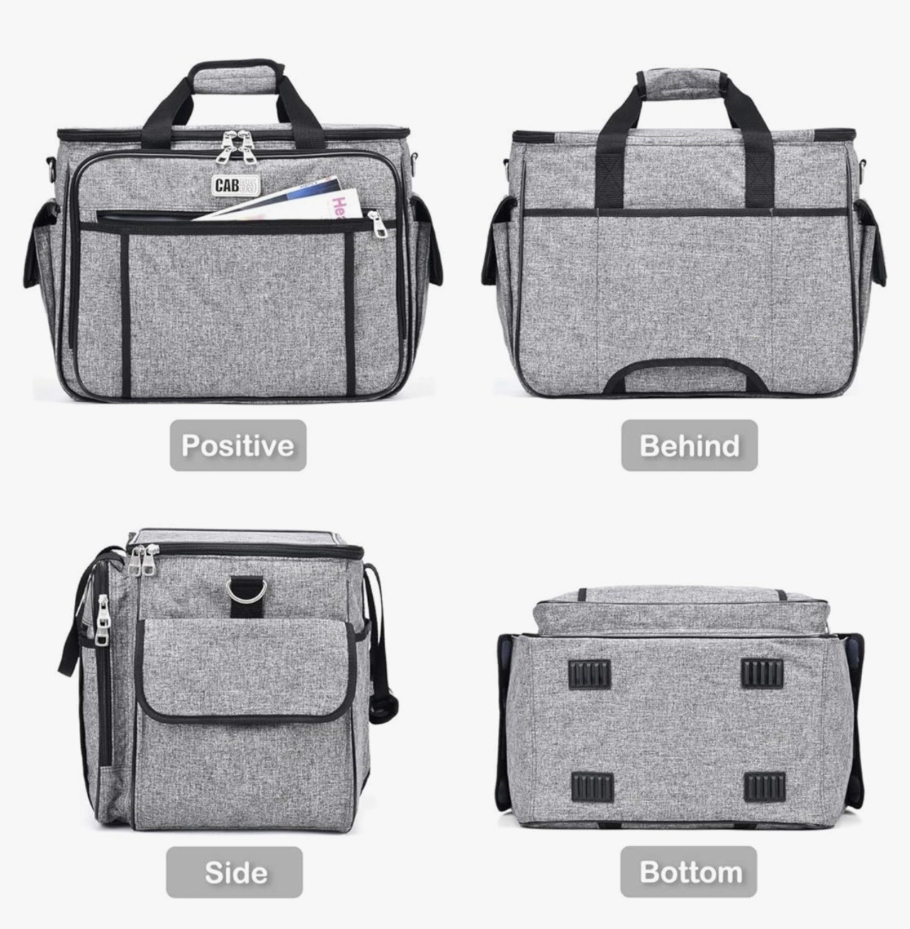 CAB55 Rolling Sewing Machine Case with Detachable Lightweight Aluminum Trolley