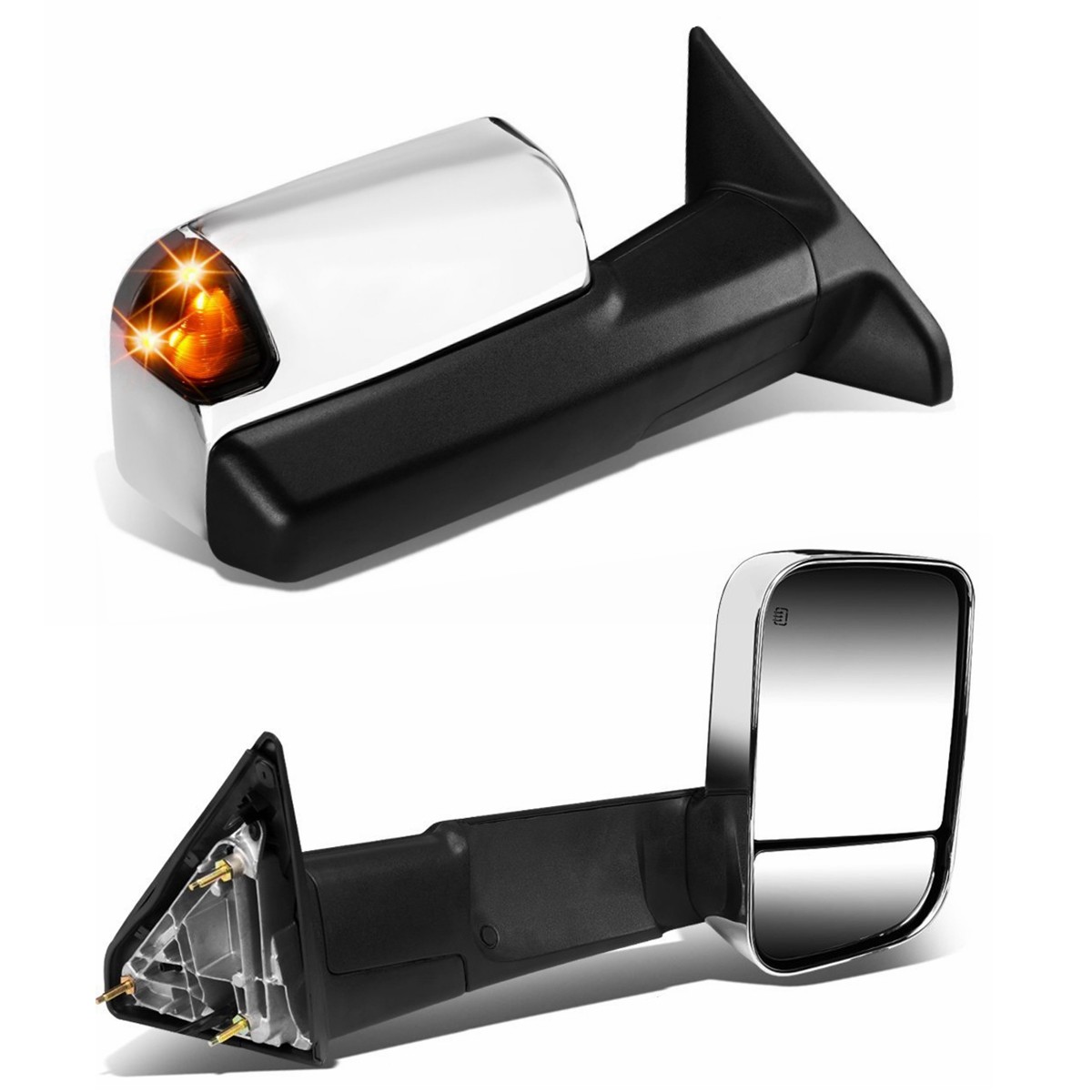 Tow Mirrors For 09-23 Ram 1500 10-18 2500 3500 Power Heated w/Temperature Sensor