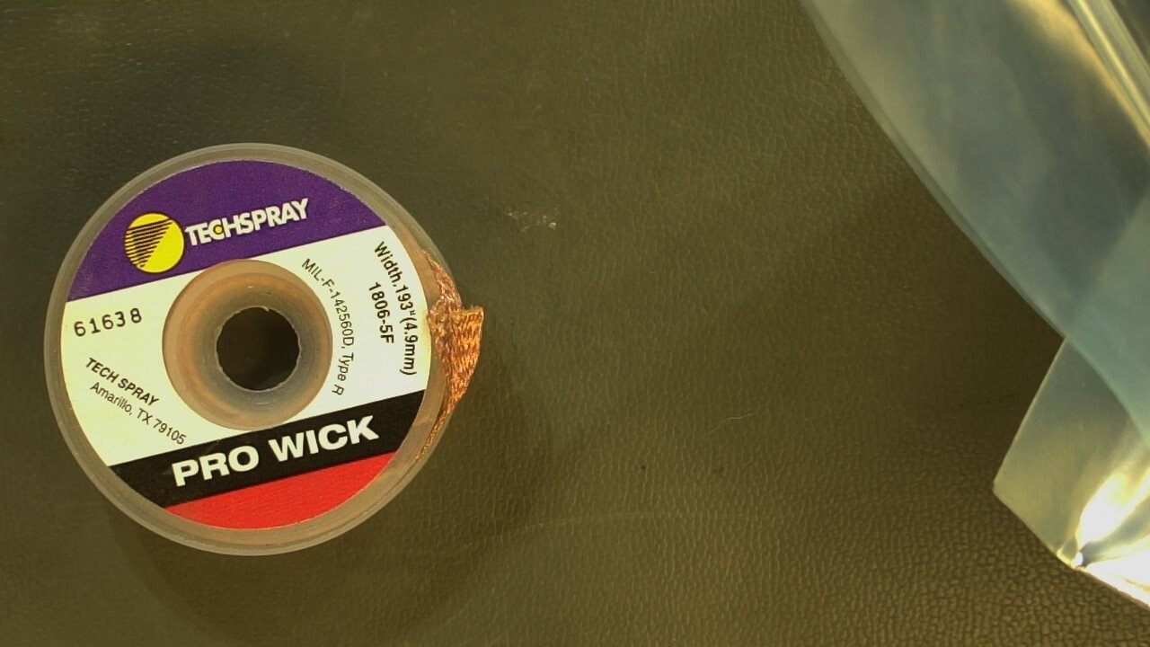 Solder Wick Rosin Fluxed - #6- 5' Braid - Techspray 1806-5F - MADE IN THE USA!