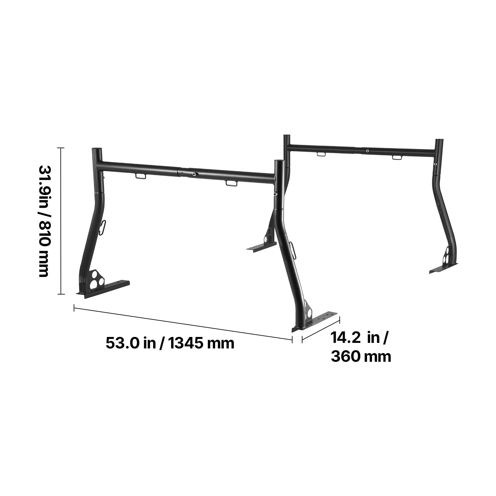 Adjustable Pickup Truck Ladder Rack Universal Rack for Kayak Lumber 800lbs