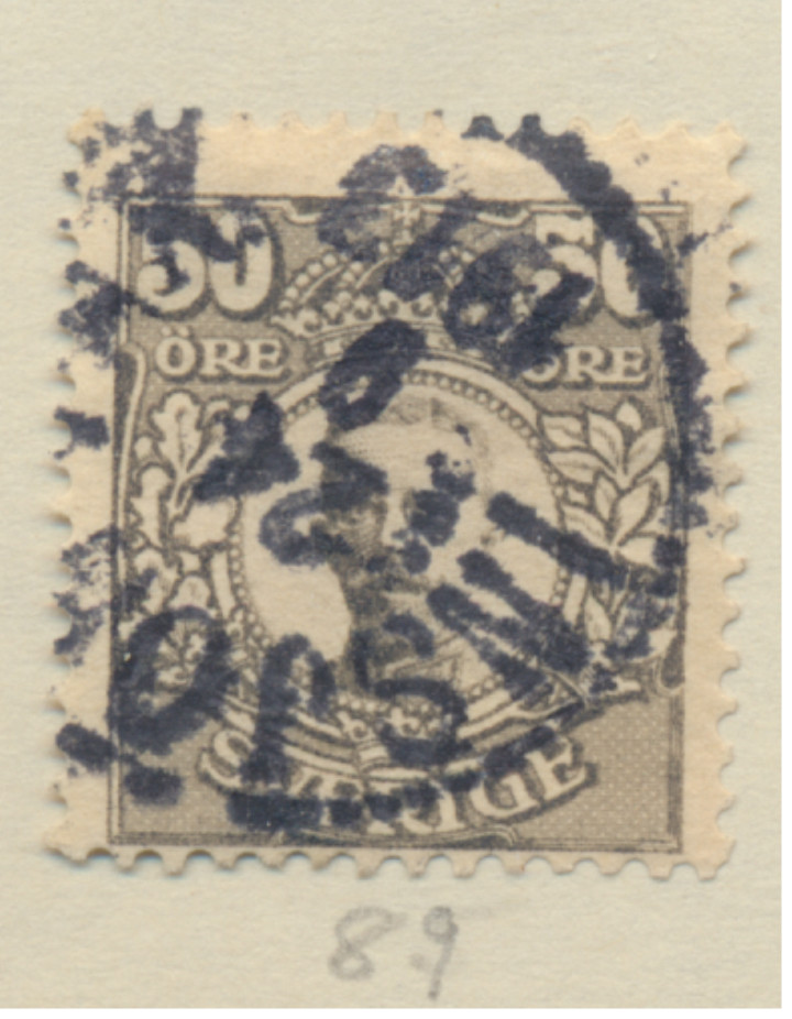 Sweden Stamp Scott #89, Used, 1913 Cancel