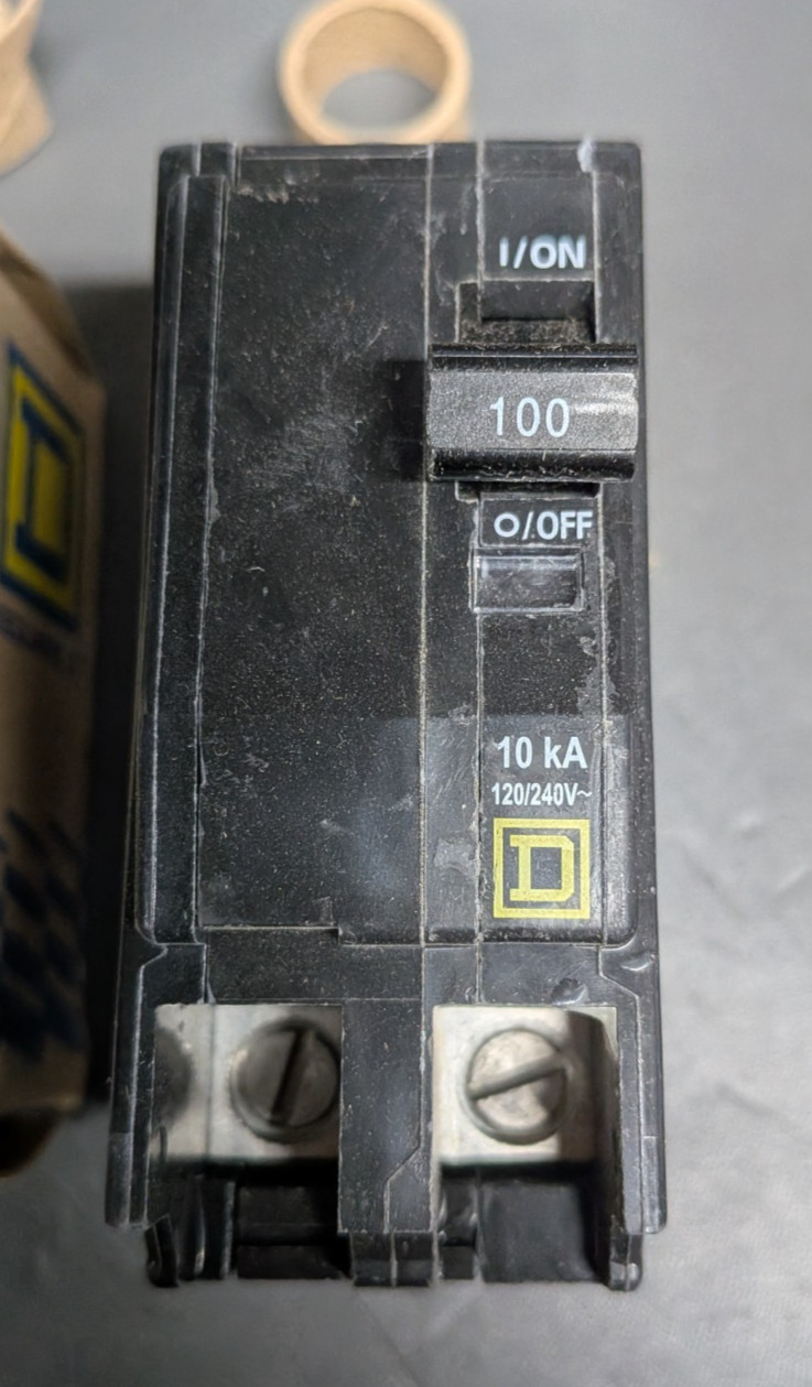 SQUARE D QO QOB QOB2100 2 POLE 100 AMP 240V YELLOW CIRCUIT BREAKER NEW IN BOX