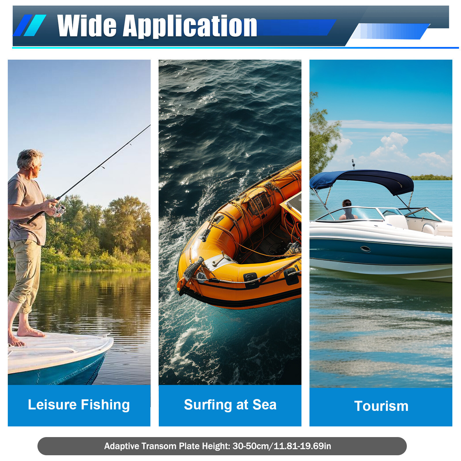 4-Stroke 9 HP Outboard Motor Gas powered Boat Engine With Air Cooling Heavy Duty