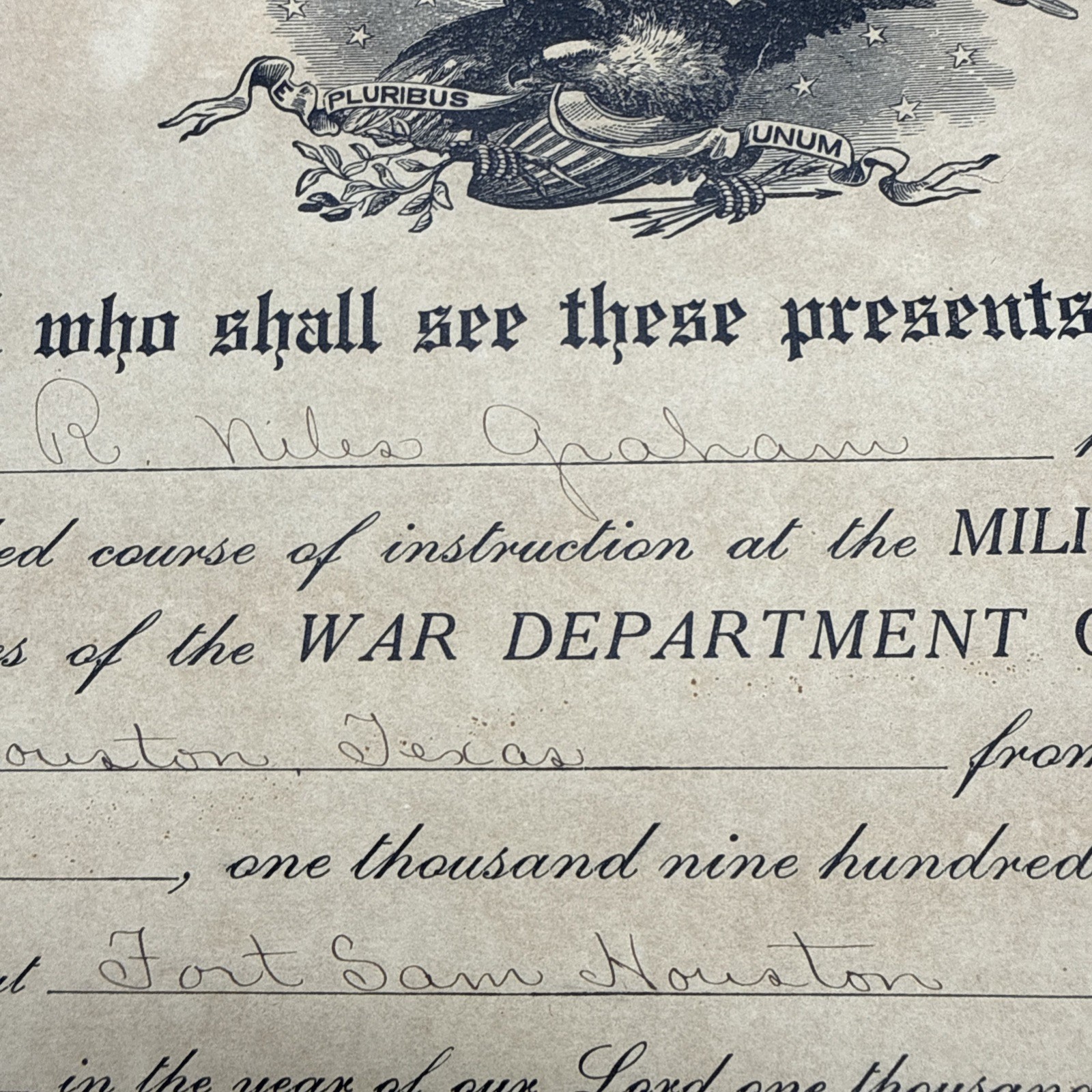 WWI 1916 U.S. Army Fort Sam Houston 3rd Infantry Regiment Military Instruction