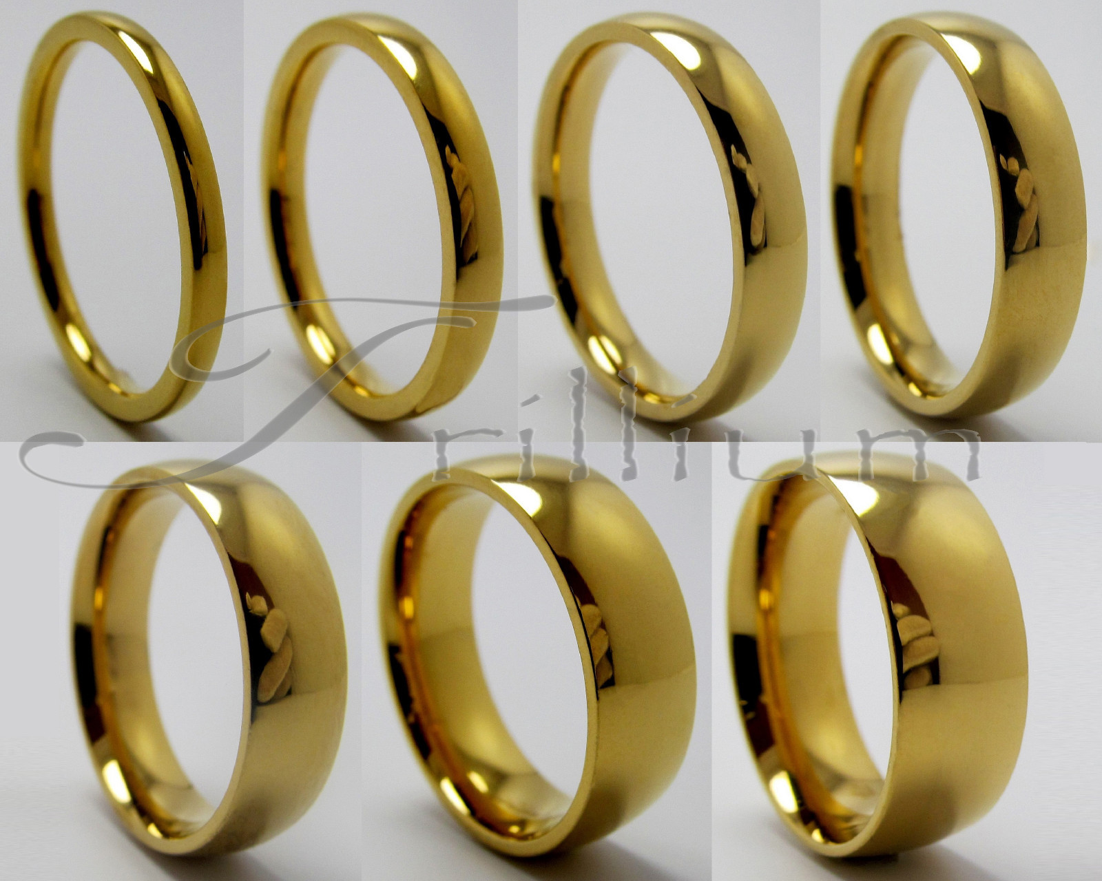 Men & Women Ring Gold Plated Tungsten Carbide Wedding Band - Size 4 to 14.5
