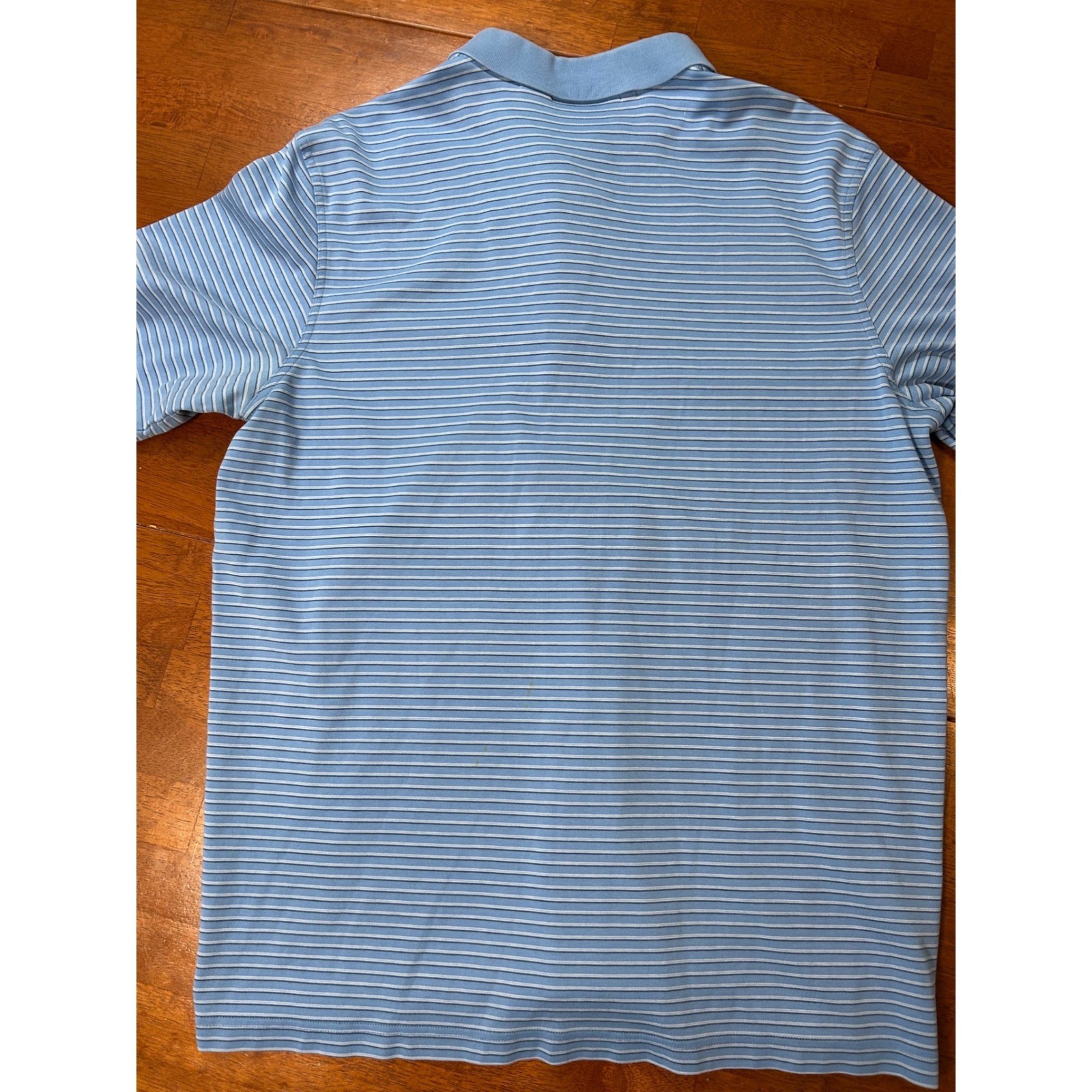 Bobby Jones Polo Shirt Mens Large Blue Striped Golf Shirt