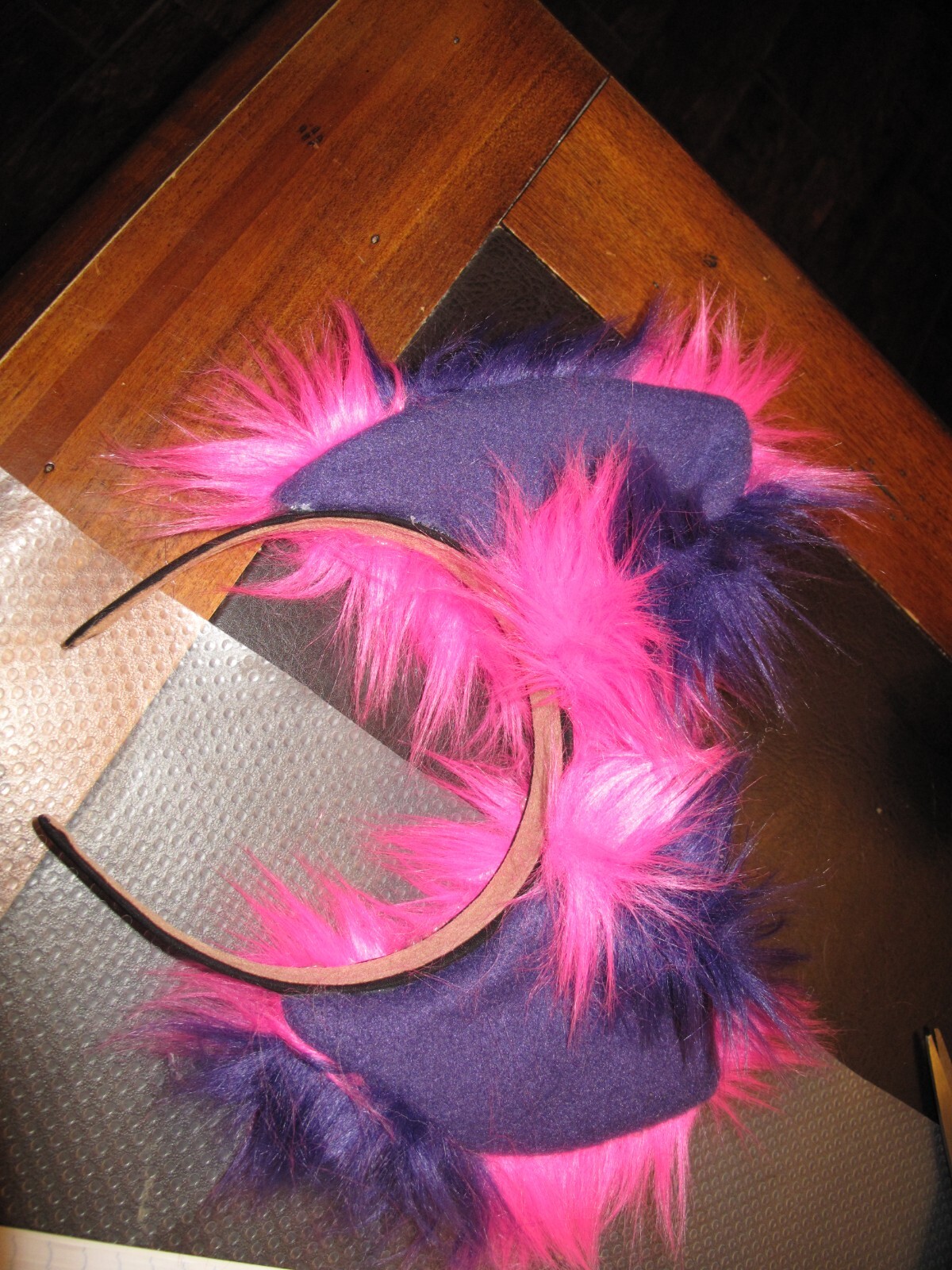 Cheshire Cat Pink/Purple Striped Luxury Shag Faux Fur Ears, Tails or Sets