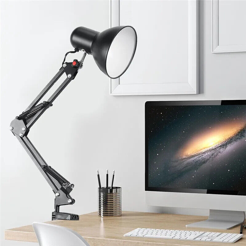Lamp Desk Architect Arm Swing Adjustable Light Table Clamp Black Metal USA Plug