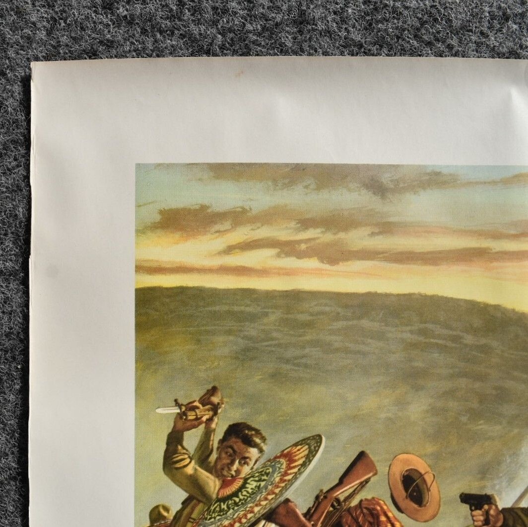 Vintage Knocking Out The Moros US Army In Action Poster Print No 21-48 20" x 24"