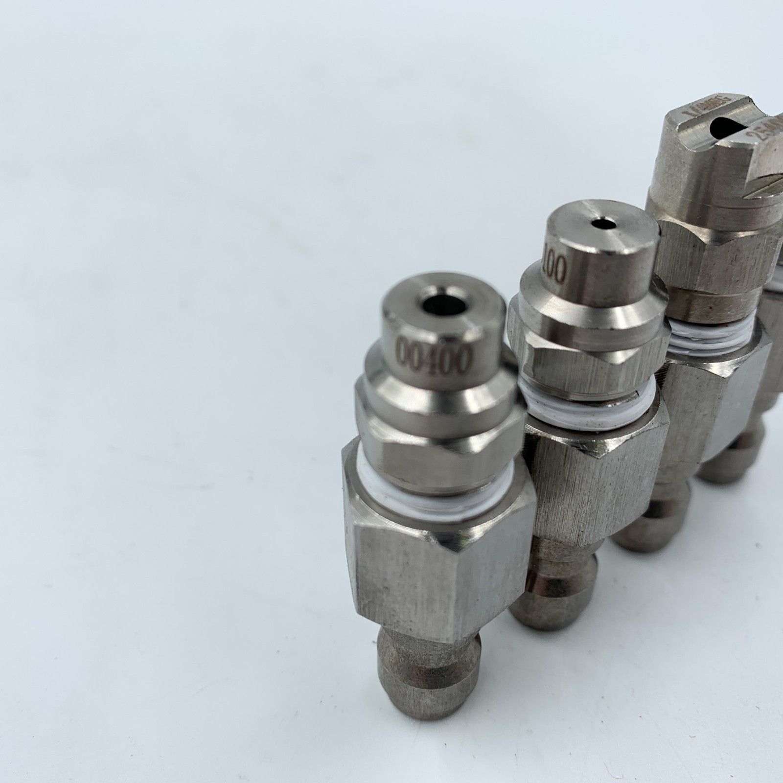 4 Way Pressure Washer Nozzle Set 0 & 25 Degree 1/4" Quick Connect 4GPM