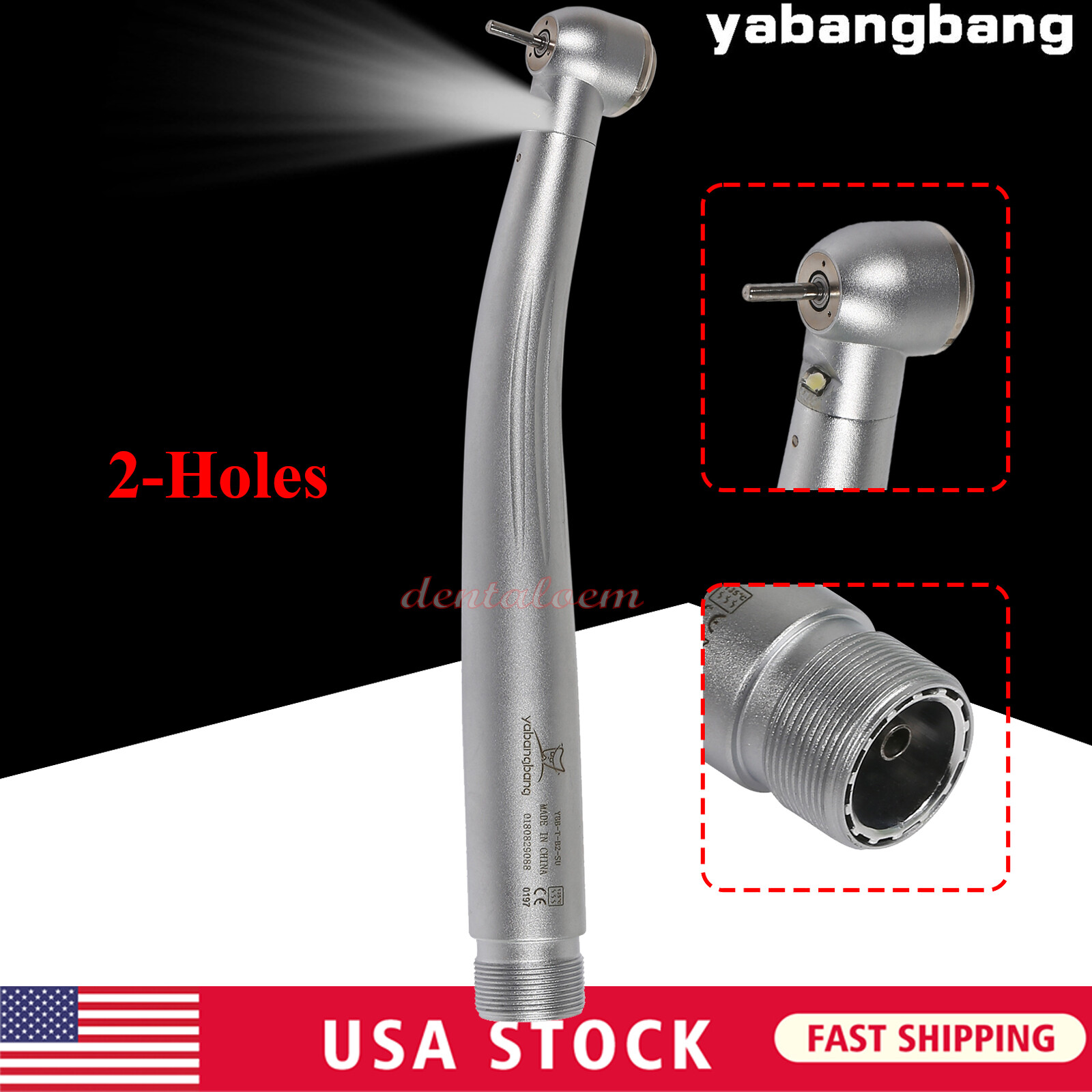 Pieza de mano LED turbina alta velocidad fibra óptica dental estilo NSK 2/4 Hole