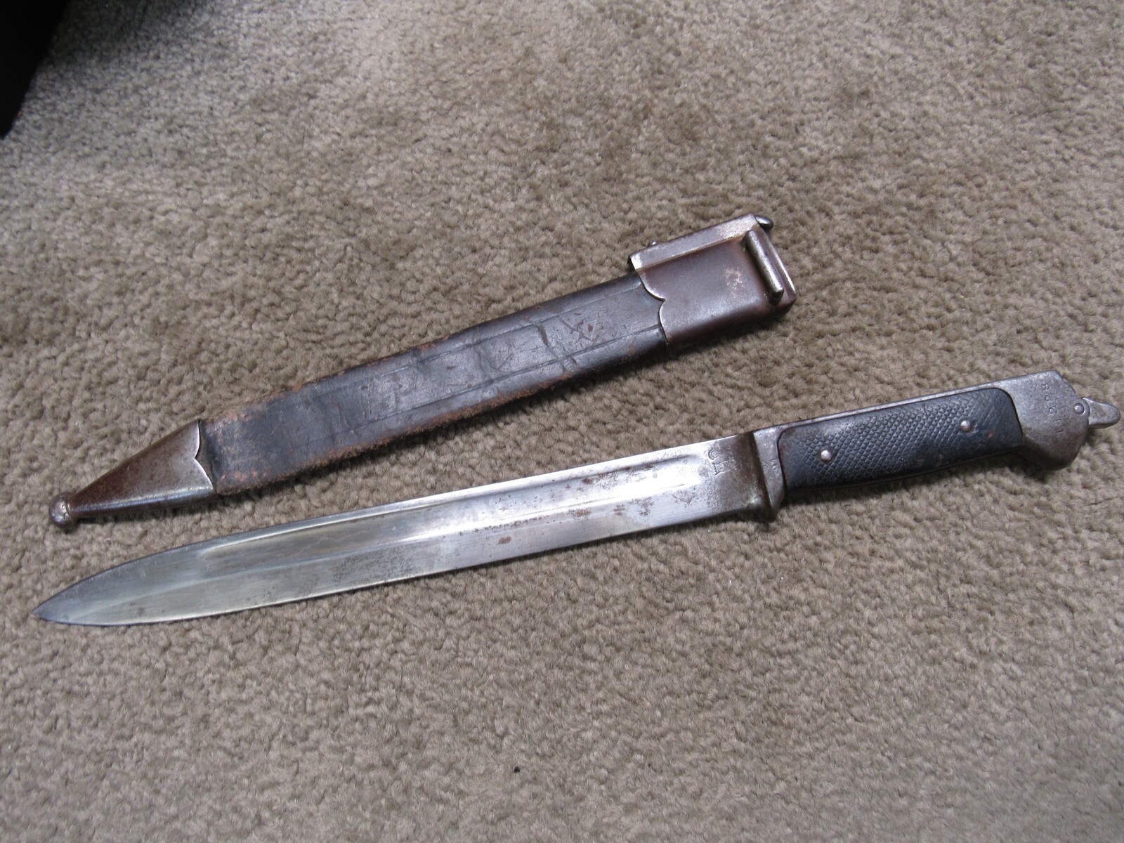Danish M1889 Krag Jorgensen Bayonet w/ Scabbard Dated 1891 WK & C Mfg