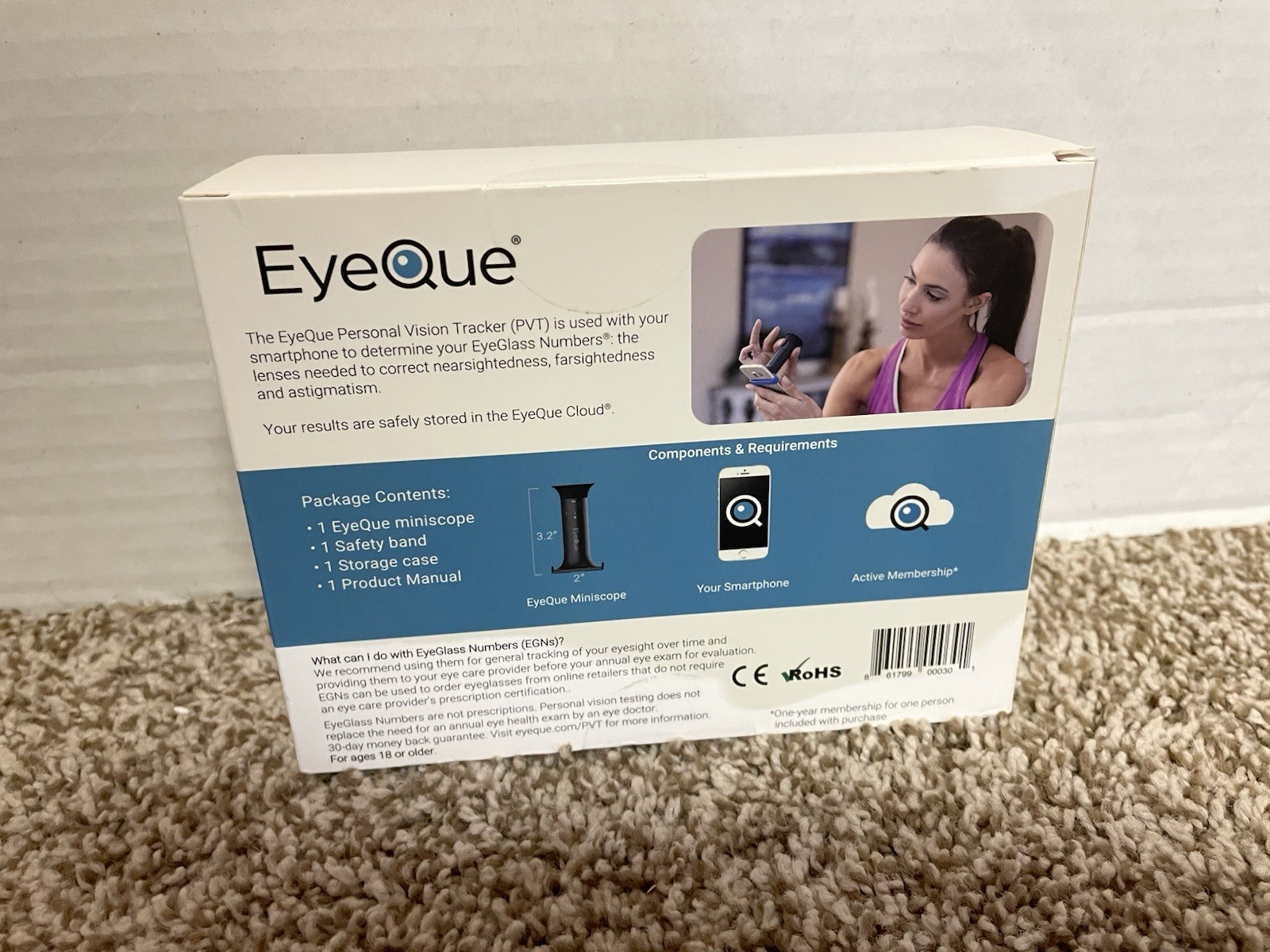 EyeQue Personal Vision Tracker Ophthalmic Refractometer At Home Vision Tests