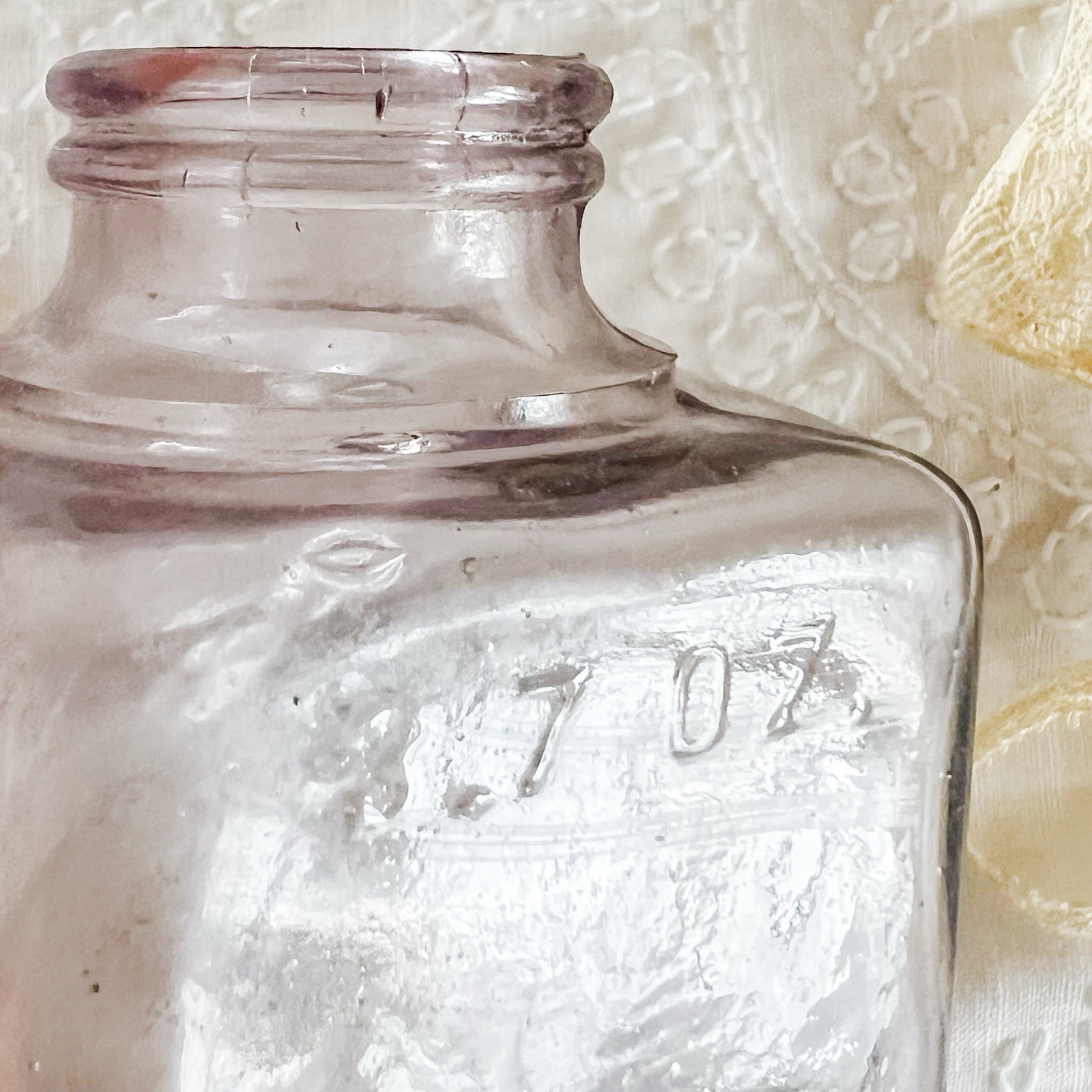 Antique Lavender Ink Bottle 1900s Glass Inkwell