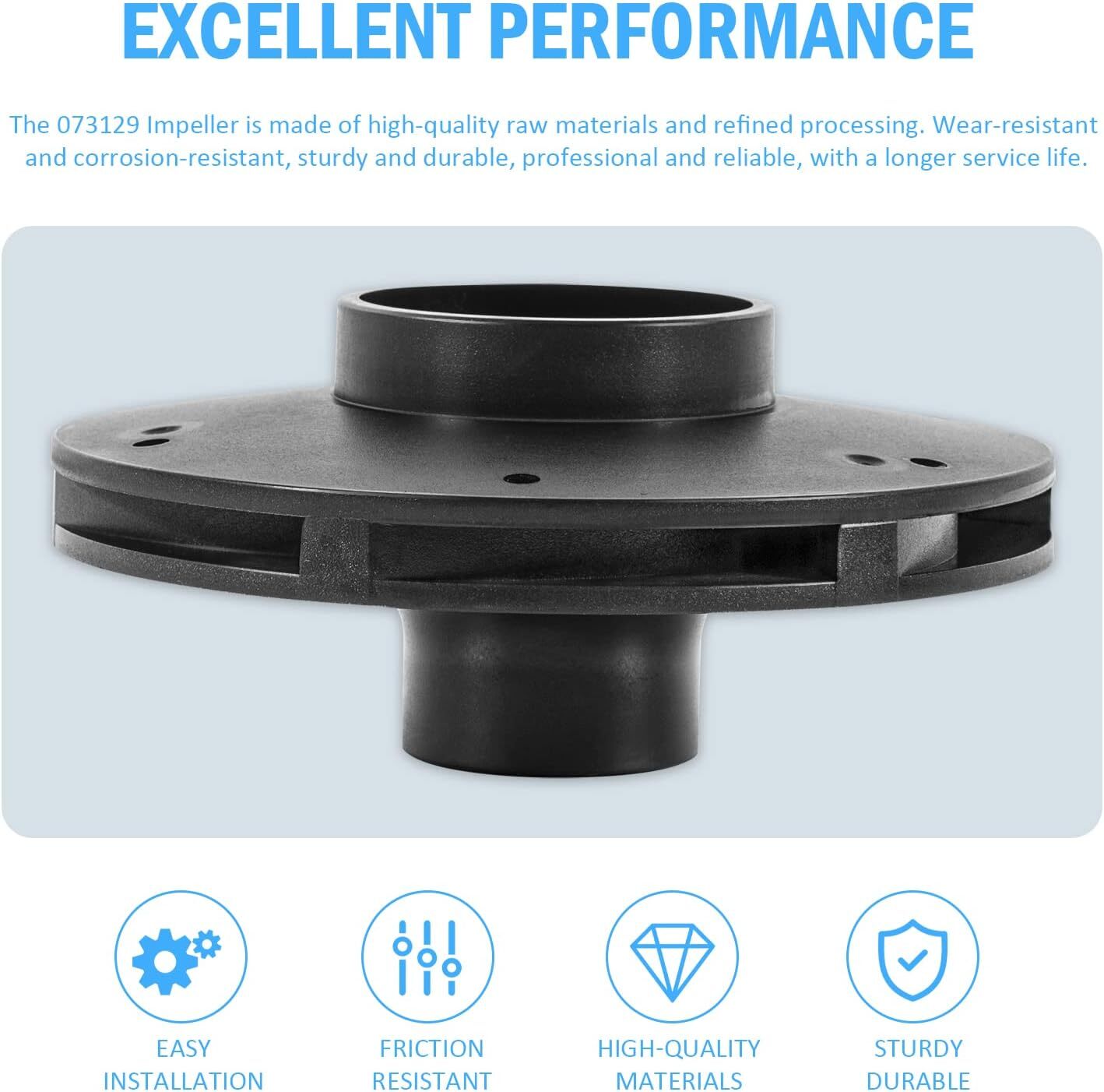 1~1/2 HP Pool Pump Impeller For 073129 Pentair WhisperFlo Pump Replacement