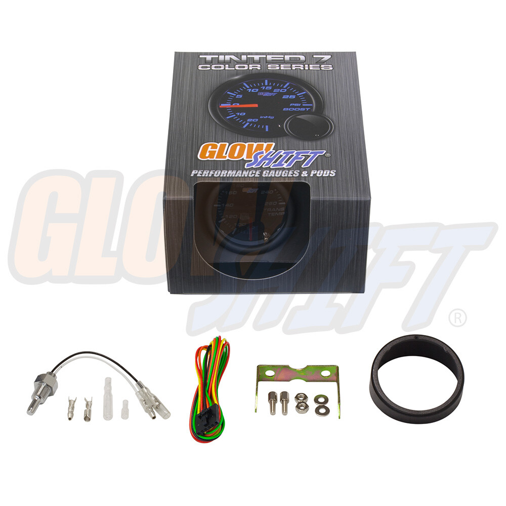 52mm GLOWSHIFT TINTED 7 COLOR LED TRANS TEMP GAUGE w SENDER