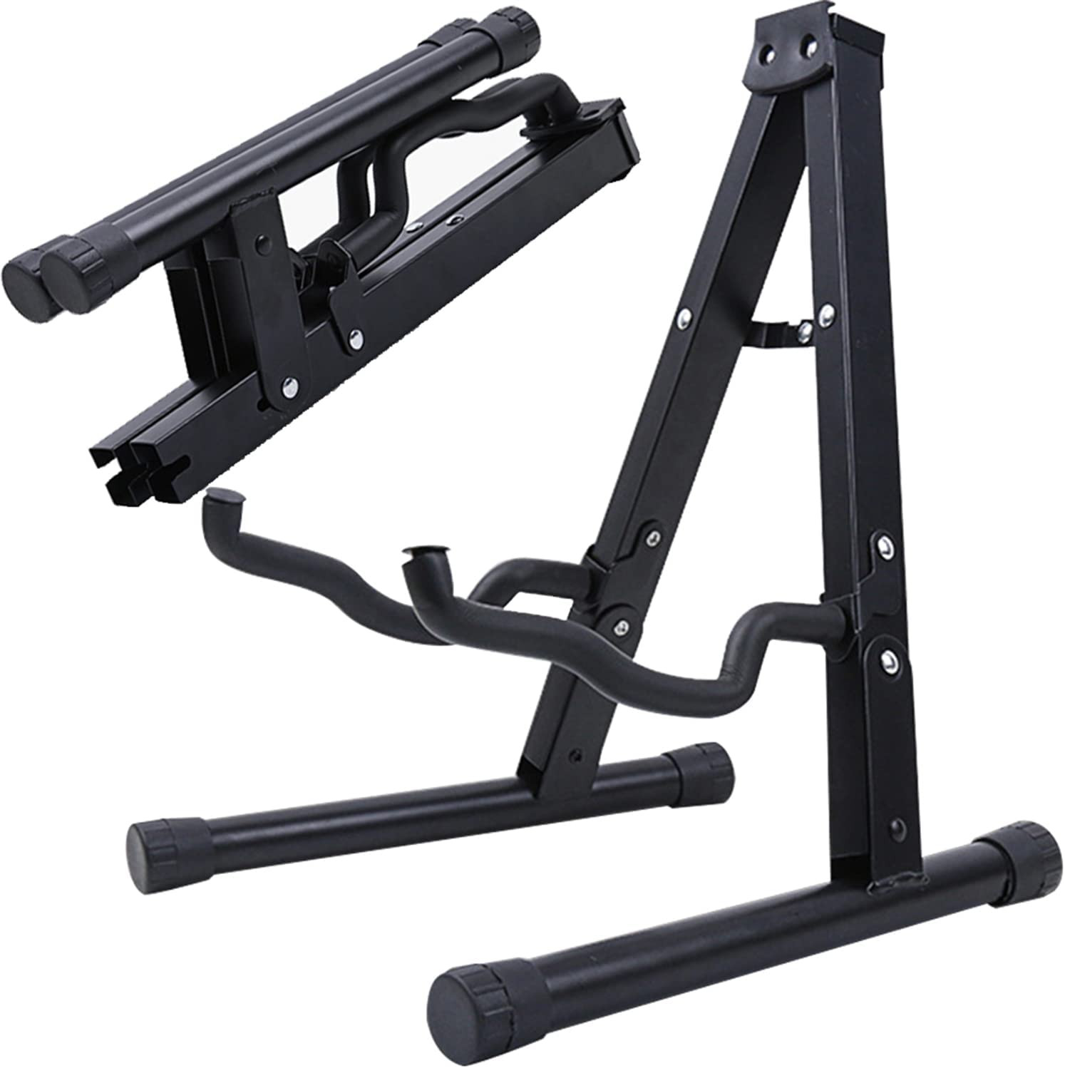 Guitar Stand A-Frame Folding Guitar Stand w/ Non-Slip Rubber and Foam Arms