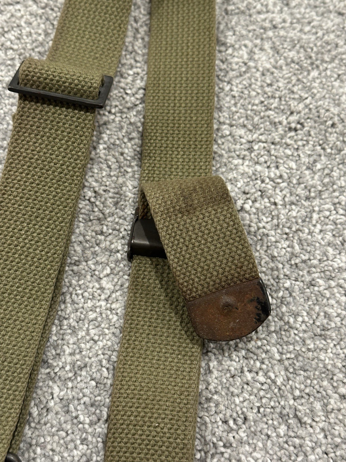 Original WWII M1 Garand Rifle Web Sling, S.M. Co. 1943, Light Green OD3