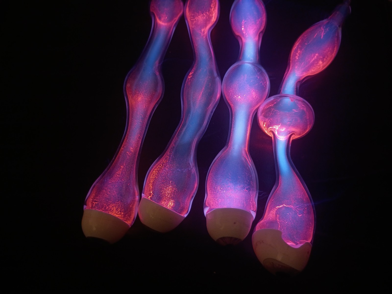 rare gas plasma neon Tesla coil lighting crackle plasma vacuum tube ampule bulb