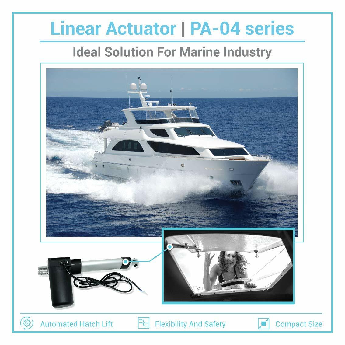 12V Electric Linear Actuator (2"-40" stroke, 100-400 lbs. force) - PA-04 model