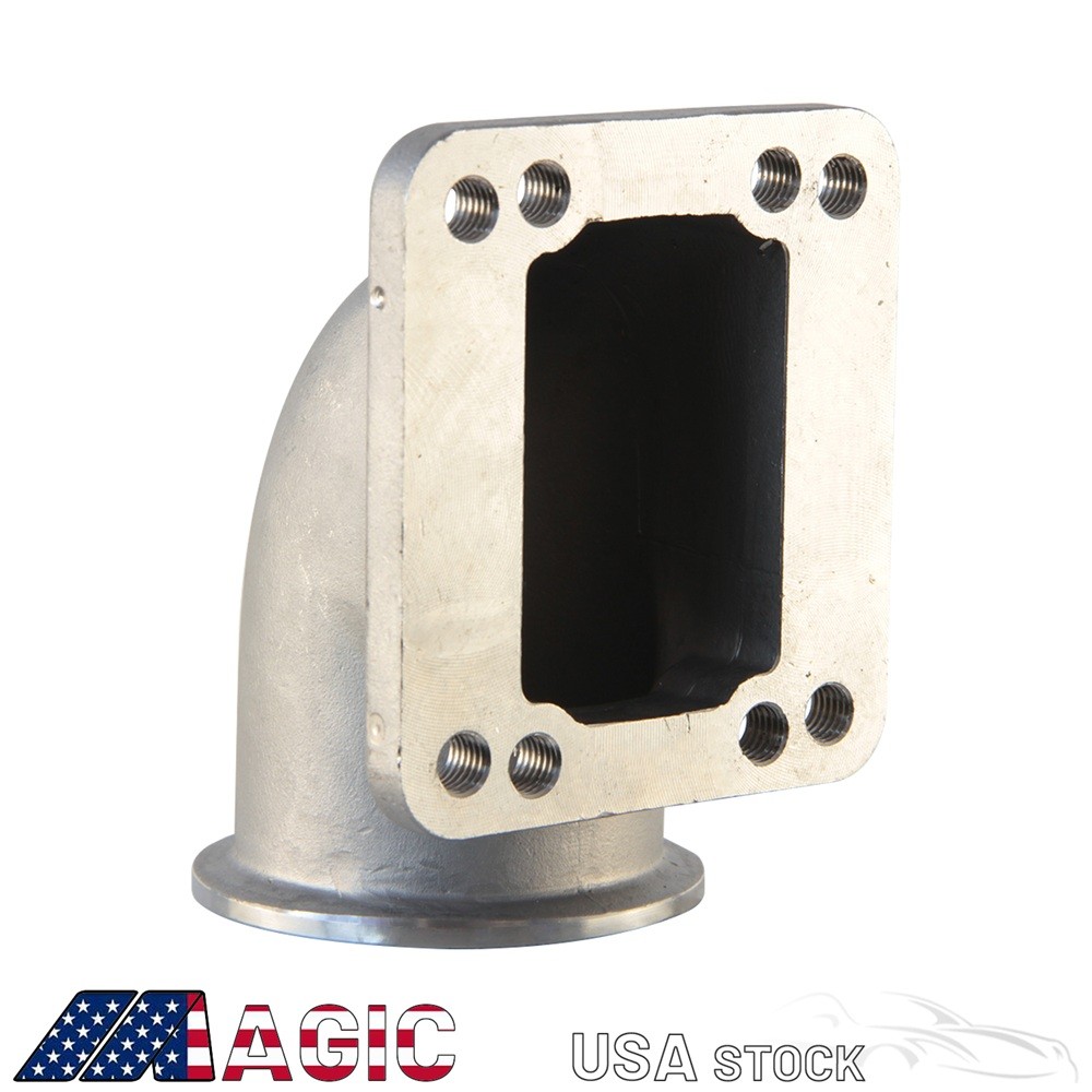 2.5" 63mm Vband 90 Degree Steel Cast Elbow Adapter Flange For T3 T4 Turbo SL