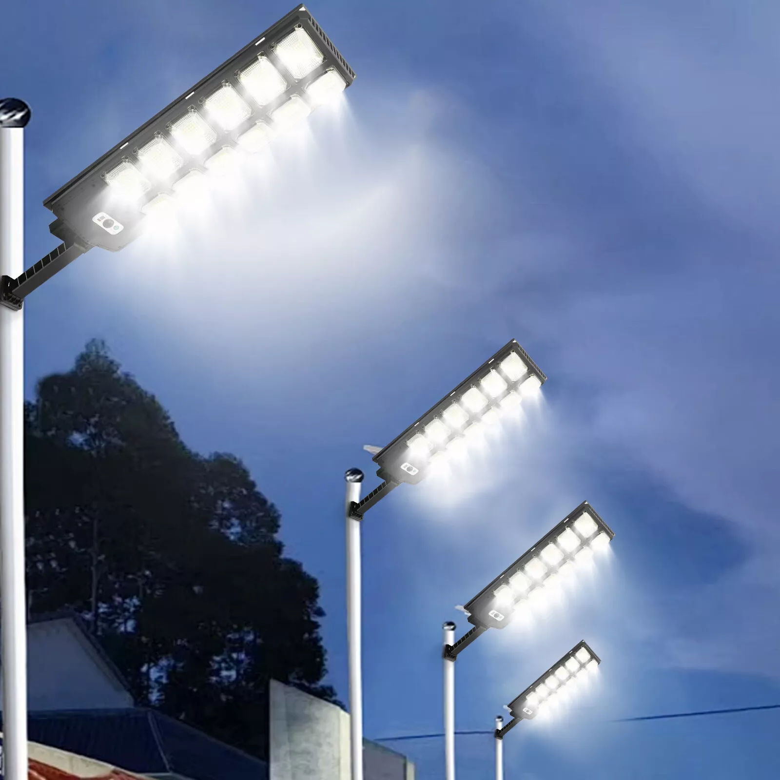 Commercial 1000000LM LED Outdoor Dusk to Dawn Solar Street Light Road Area Lamp