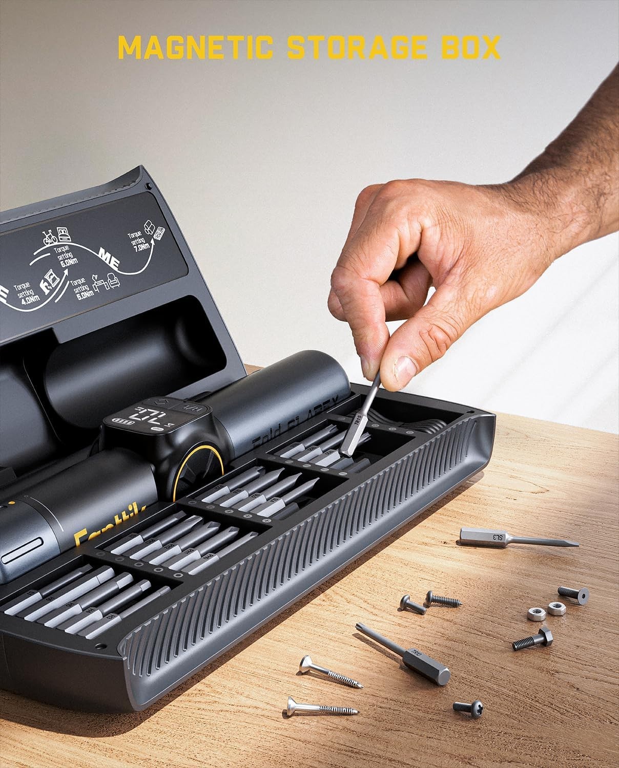 Fanttik S1 APEX Electric Screwdriver, Pivot Handle Screwdriver, Max 7N.m High To