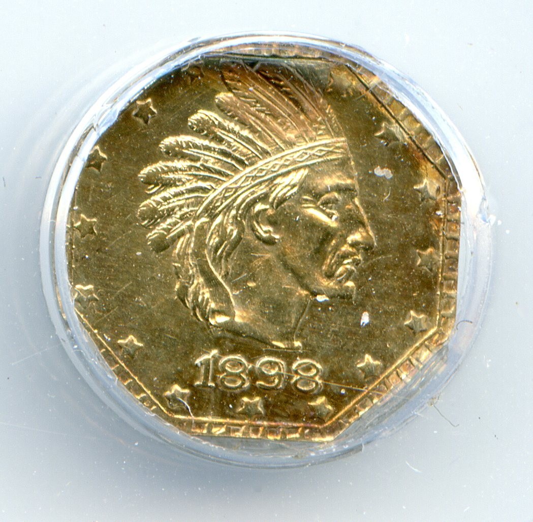 1898 Alaska / California Fractional Gold / 1 Pinch HK-844 / ANACS AU50 / Hart's