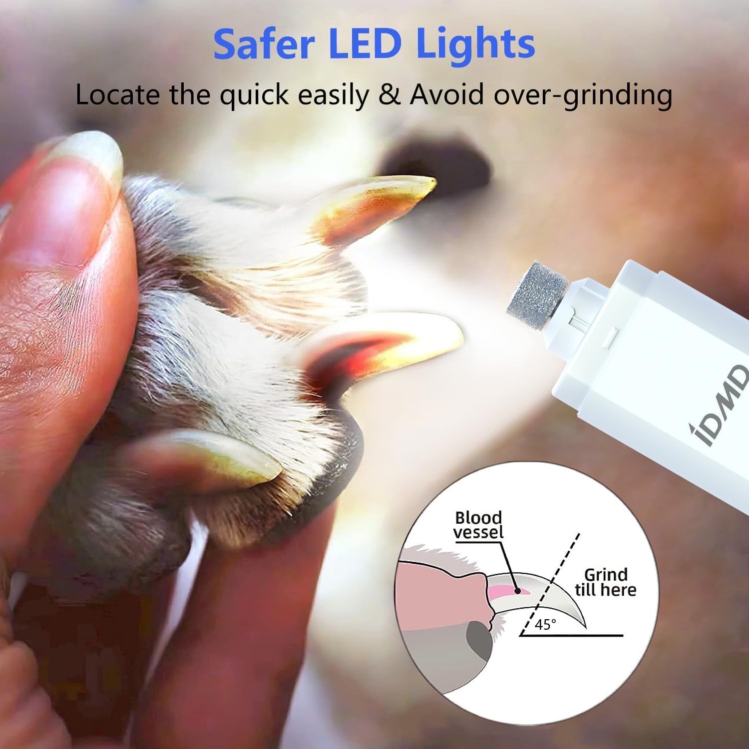 Heusom Silent Groom Pro Nail Grinder, Heusom Dog Nail Trimmer, Rechargeable USB