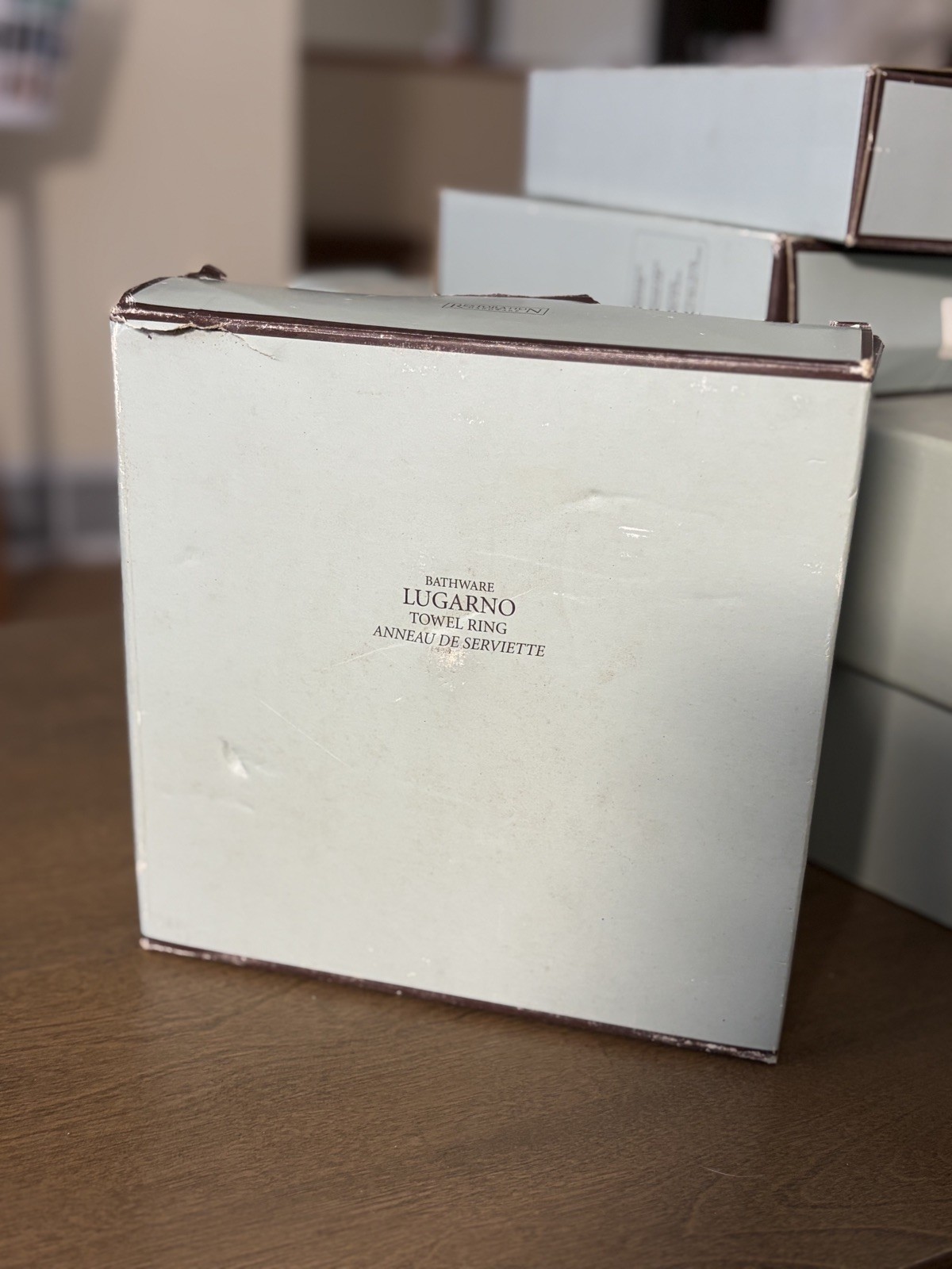 Restoration Hardware Lugarno Towel Ring Polished Chrome New Sealed 2312-0023