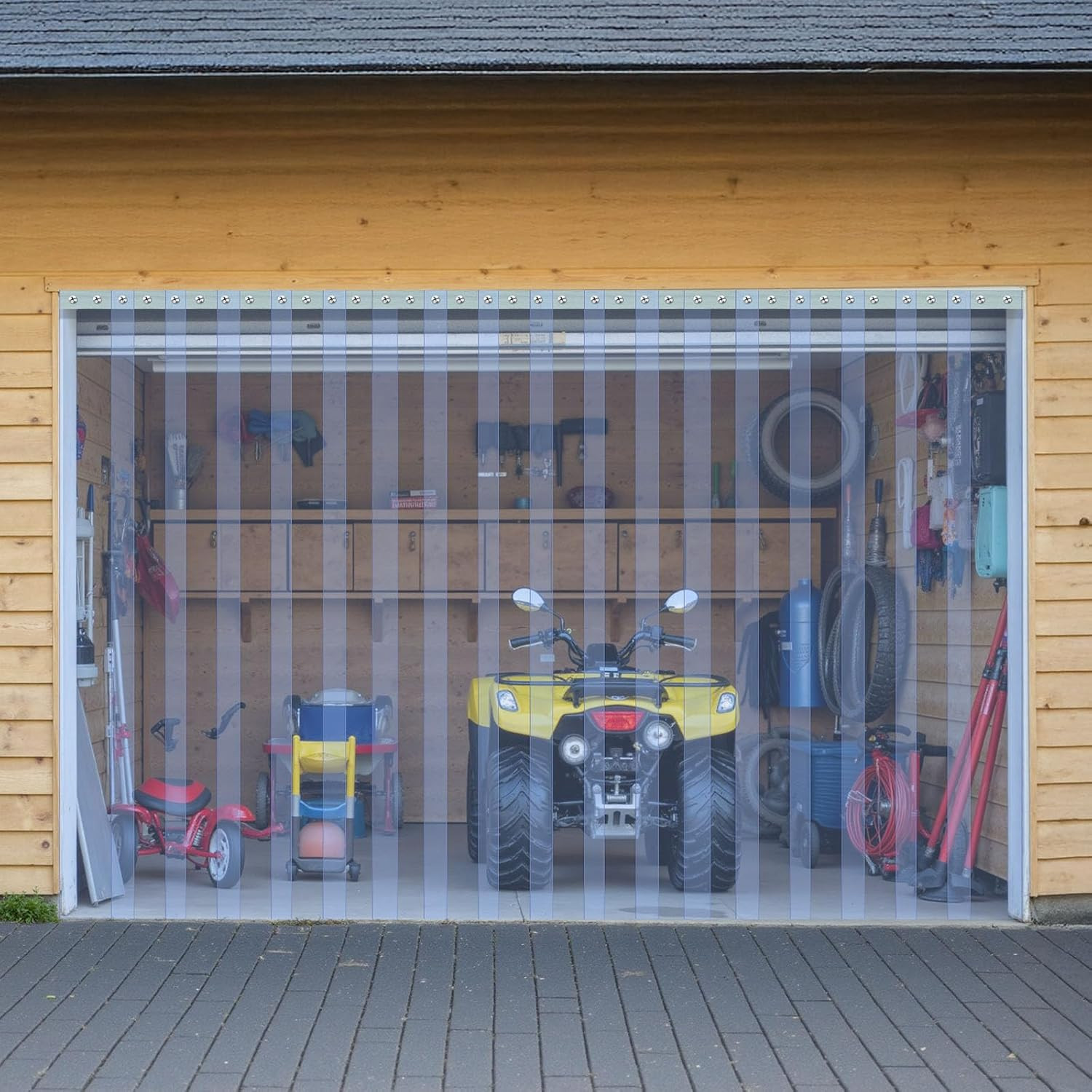 Clear PVC Strip Curtain, 101 Ft Length X 12 in Width, Thermal Insulating Plastic