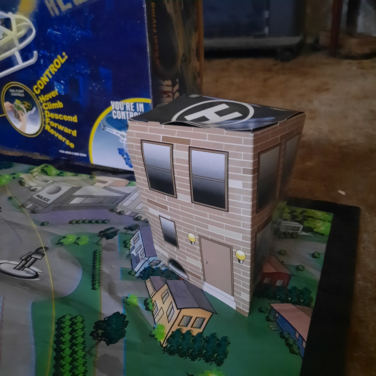 Chopper Patrol Battery Operated Flying Police Helicopter Playset Tested Working!