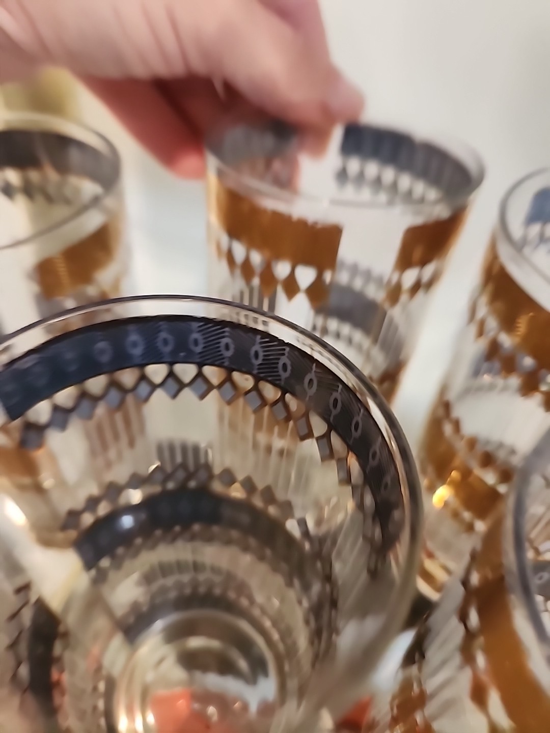 Set 6 Mid-century Culver Barcelona glasses