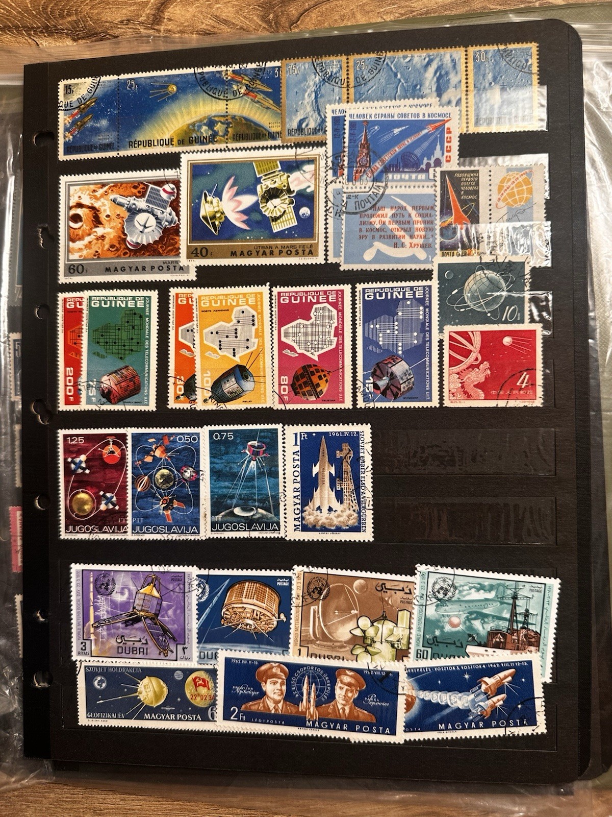 Cold War Space Race Stamp Collection USSR NASA Apollo Vostok Thematic Lot