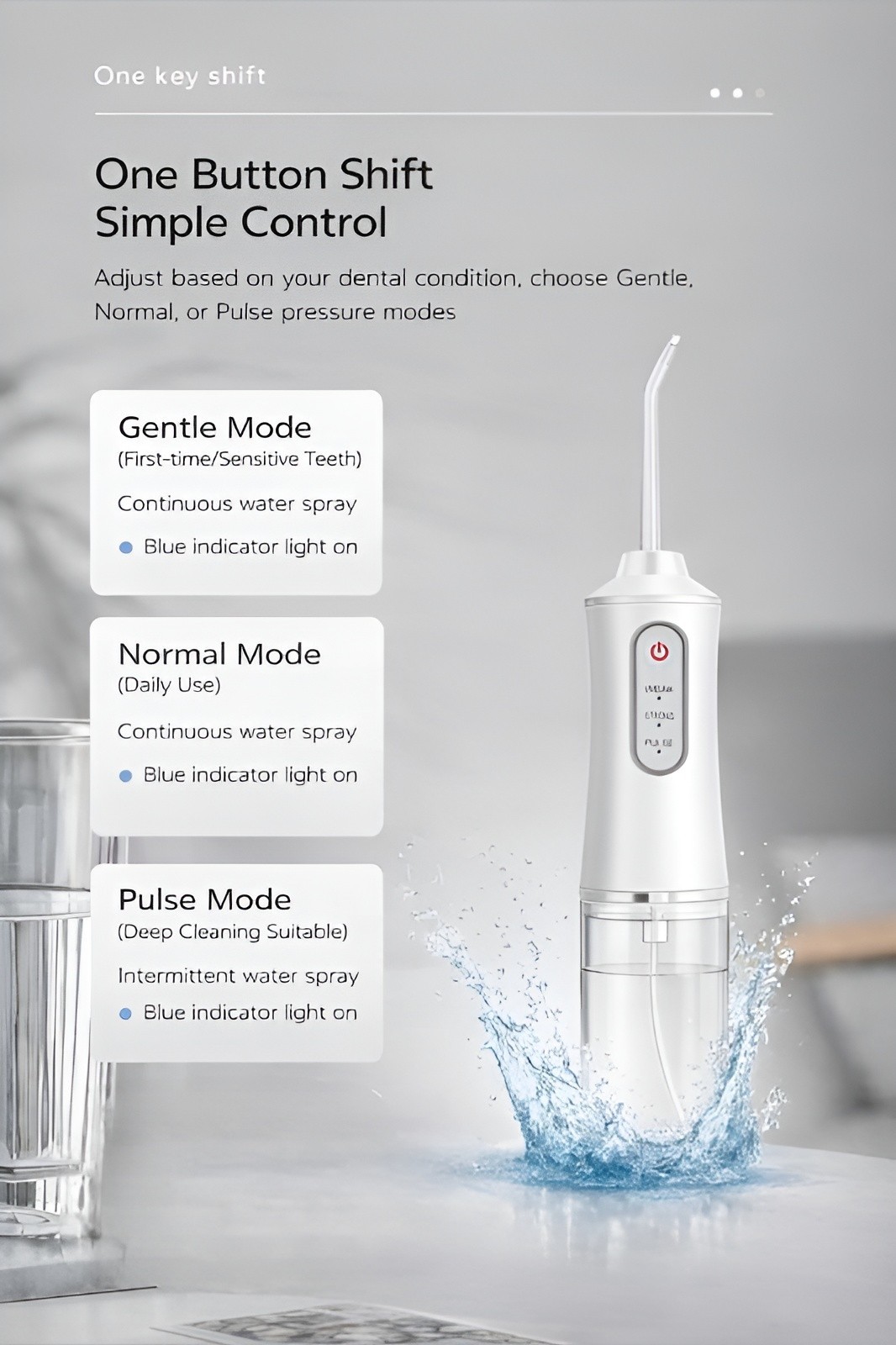 Water Flosser Water Pick Cordless Oral Irrigator Dental Teeth Cleaner