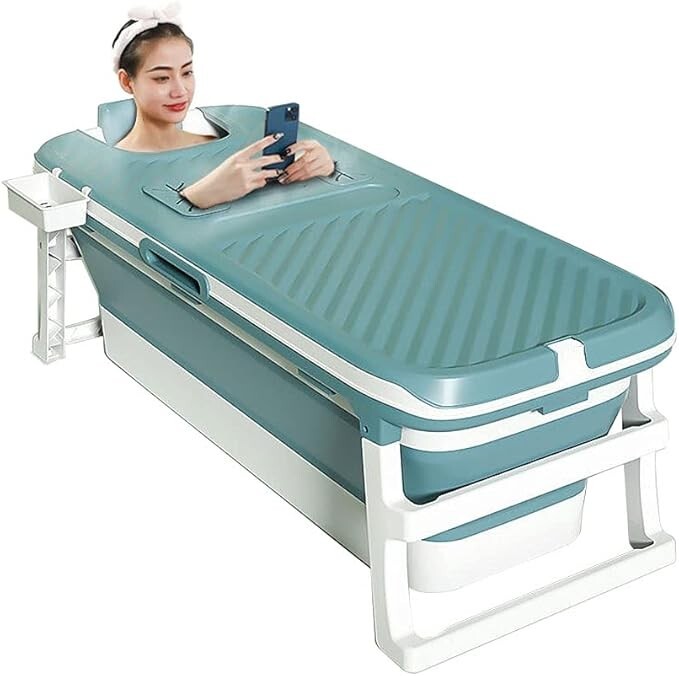 OPEN BOX|Foldable Bathtub Portable Soaking Bath Tub for Adult,Ideal for Hot/Ice
