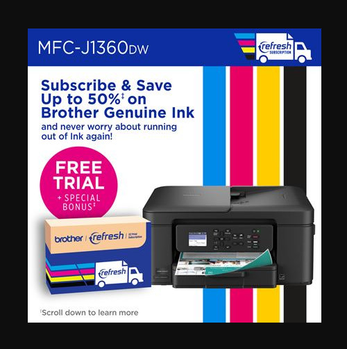 MFCJ1360DW Work Smart 1360 Wireless Color Inkjet All-in-One Printer