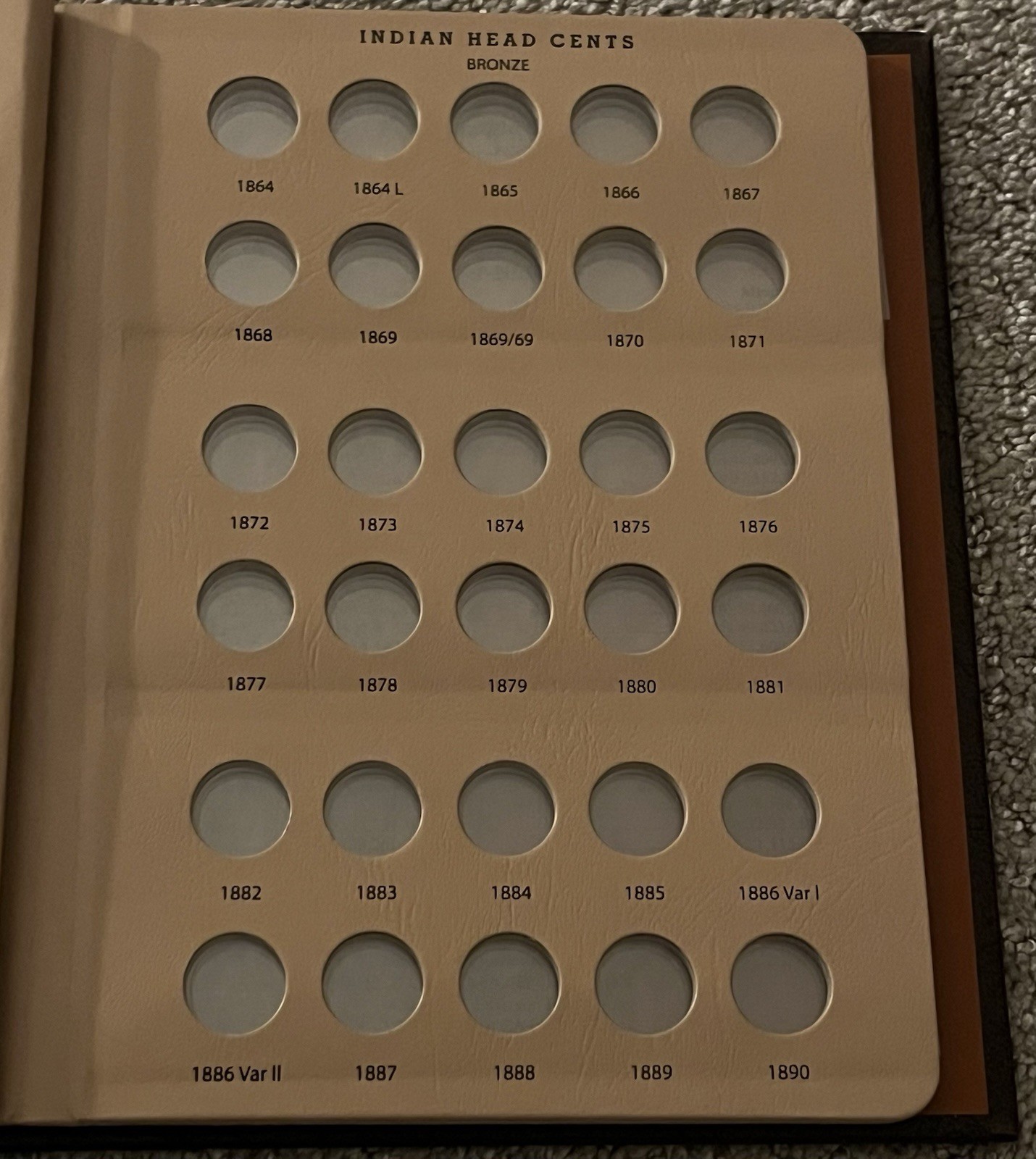 DANSCO COIN ALBUM #7101 FLYING EAGLE AND INDIAN HEAD CENTS 1857-1909