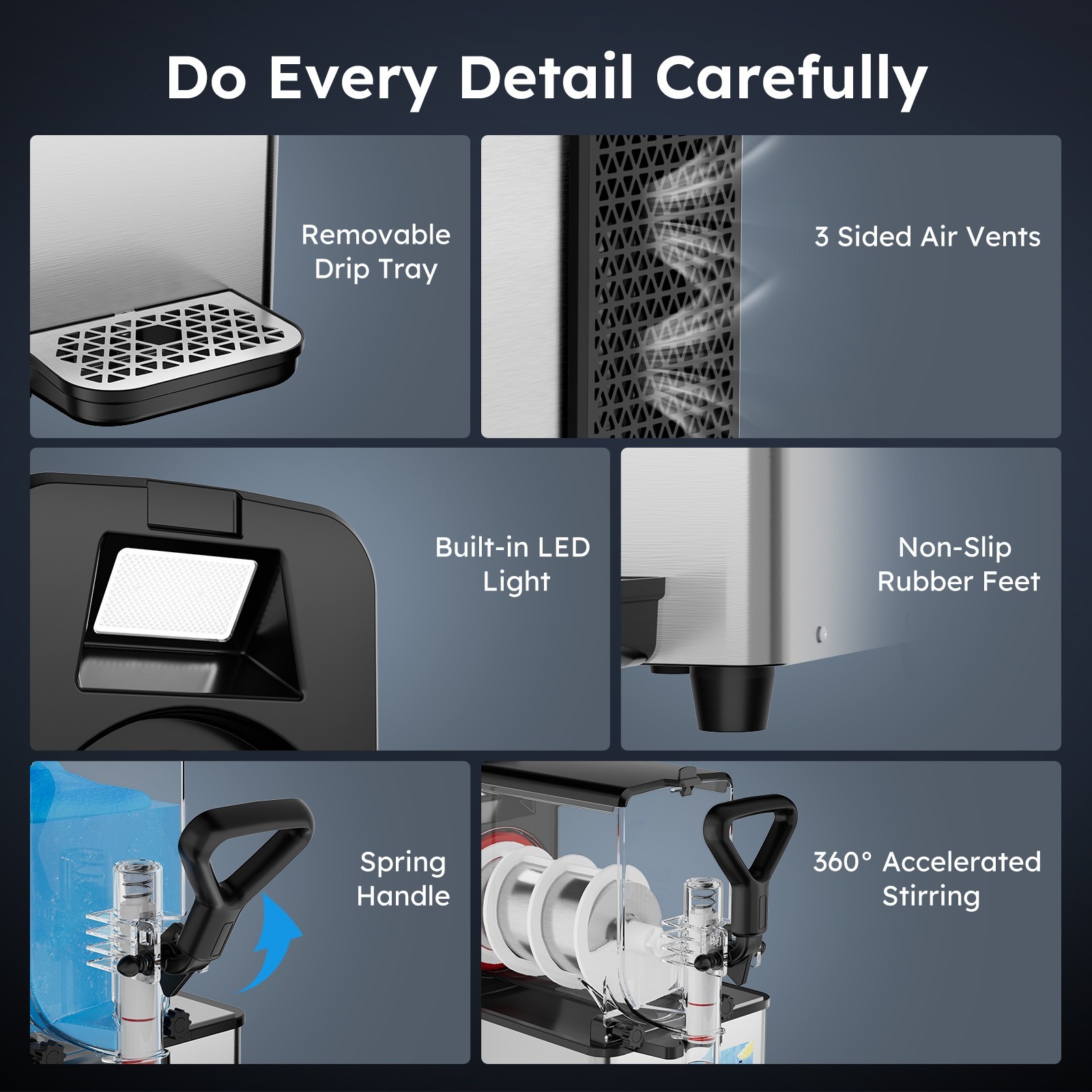 Commercial Slushy Machine Smoothie Maker 3Lx1 Tank Frozen Drink Daiquiri Machine