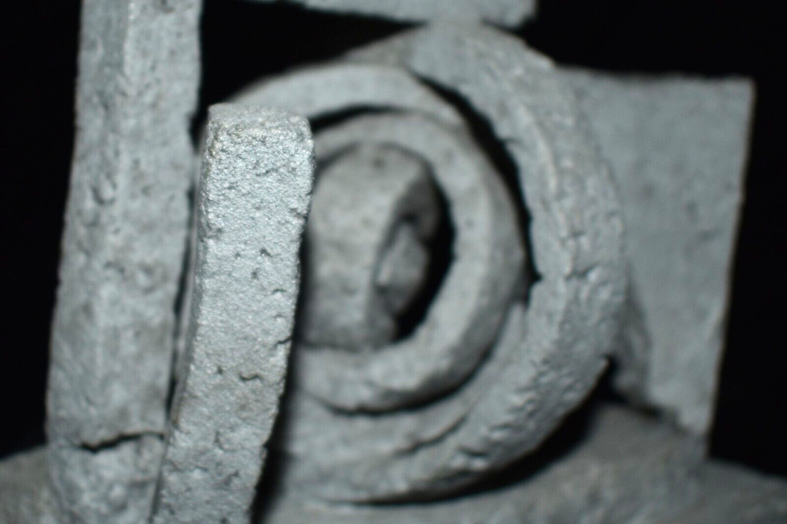 Mid Century Modern Abstract Cement Concrete Art Sculpture Unsigned