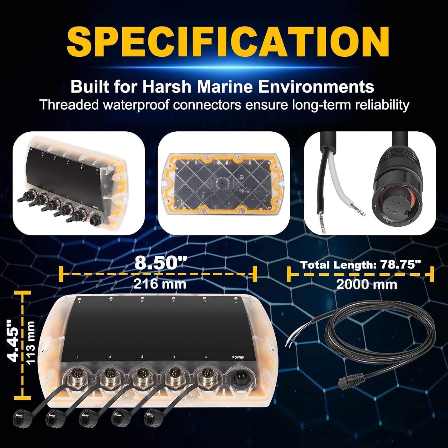 For Humminbird As Eth 5pgl 411850-1 5 Port Ethernet Switch Black