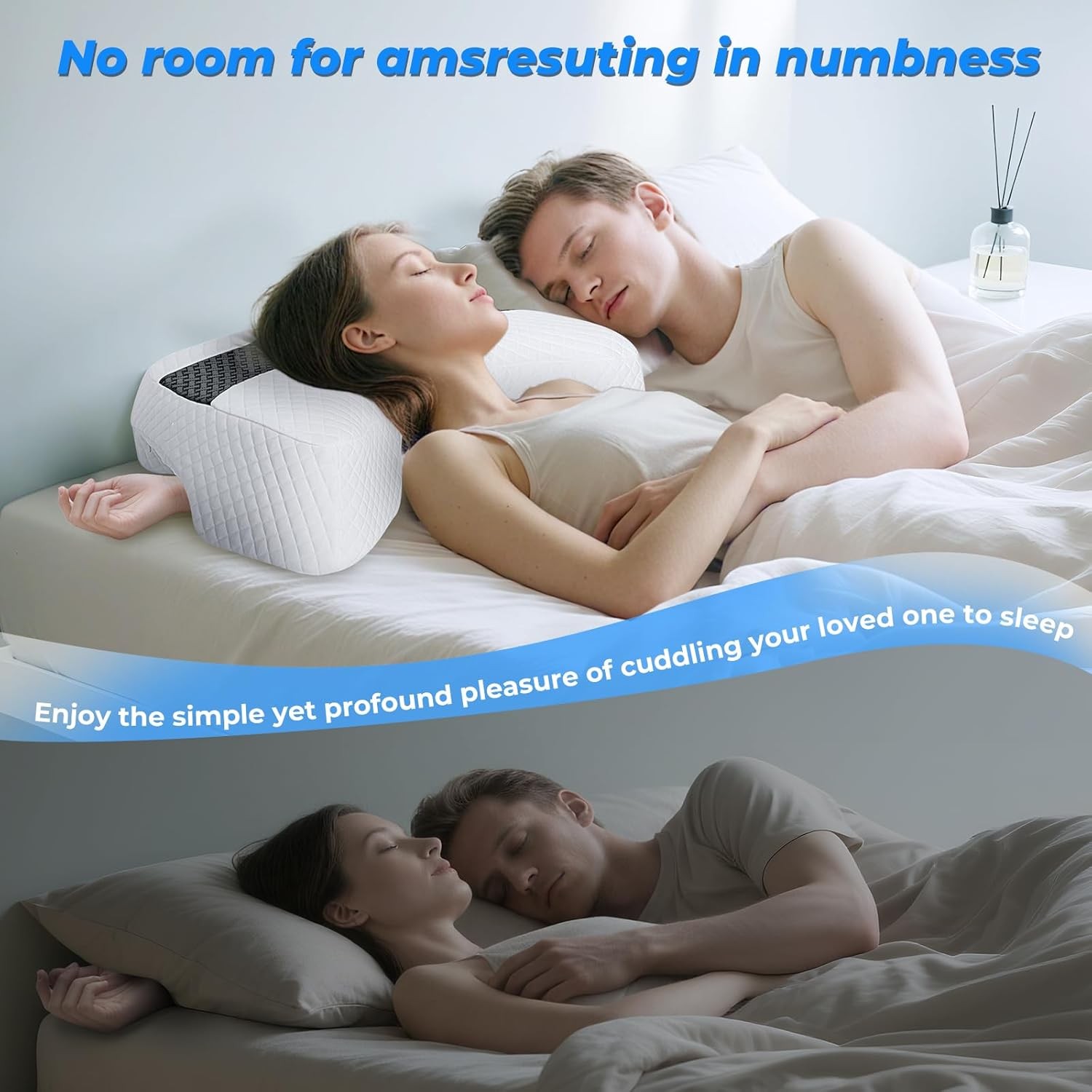 Side Sleeper Pillow with Arm Hole, Upgrad Shoulder Relief System for Neck Pain,